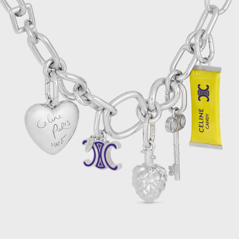 CELINE Celine Charms Triomphe in Enamel and Brass with Rhodium Finish outlook