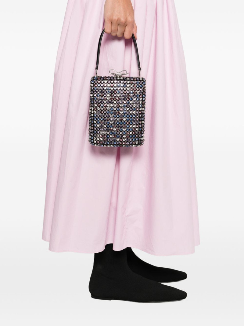 self-portrait crystal-embellished mini tote bag outlook