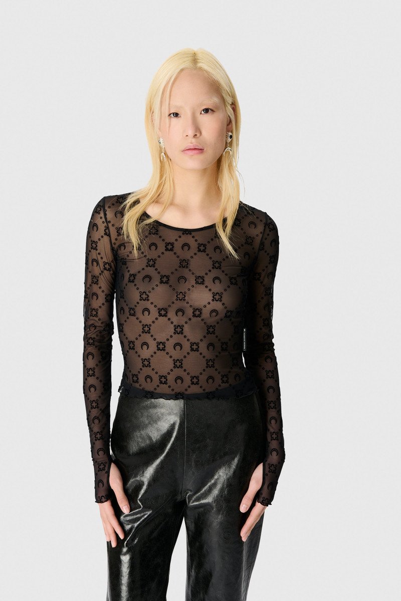Marine Serre Recycled Mesh Flock Second Skin Cropped Top outlook