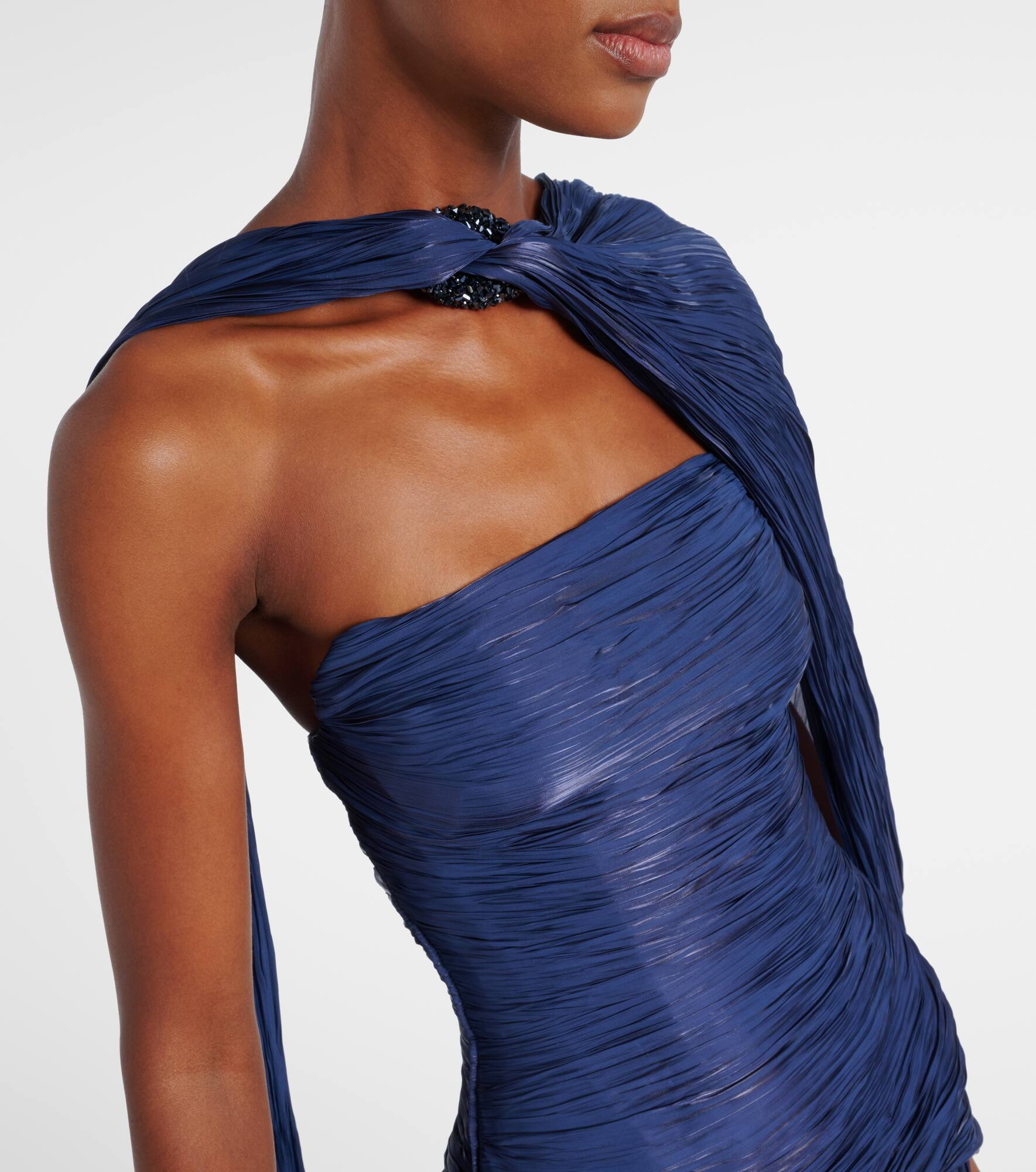 Pleated caped corset gown - 5