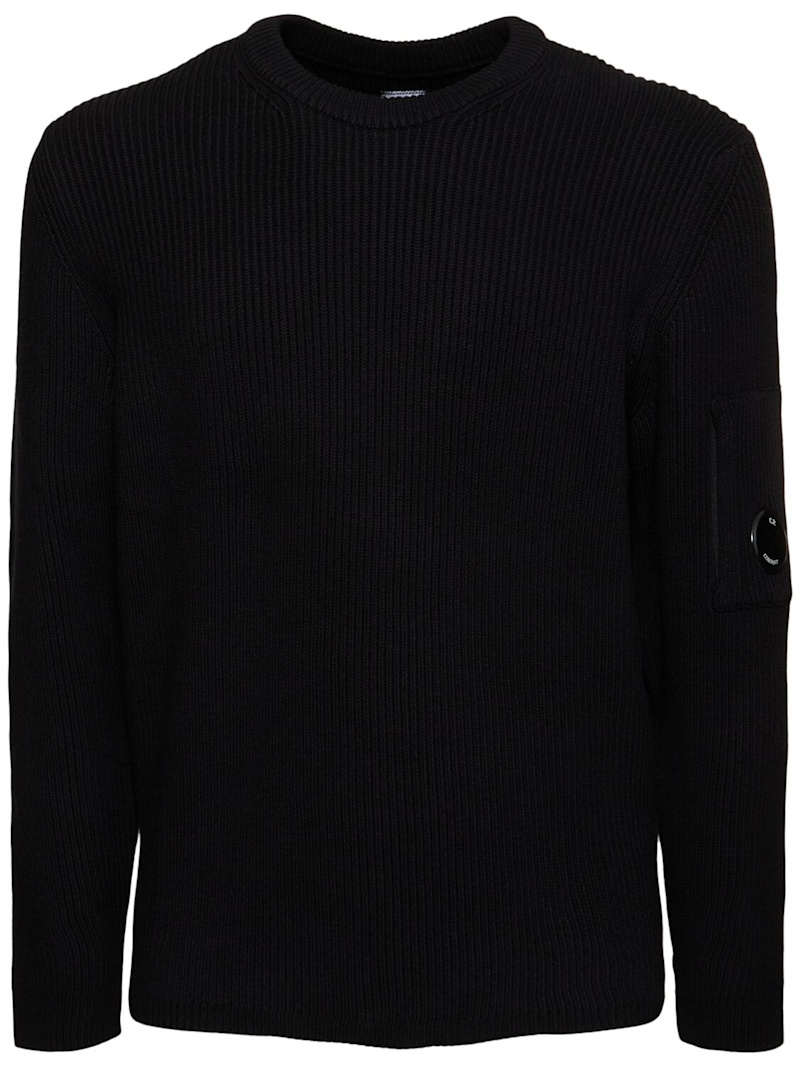 Full rib crew neck knit sweatshirt - 1