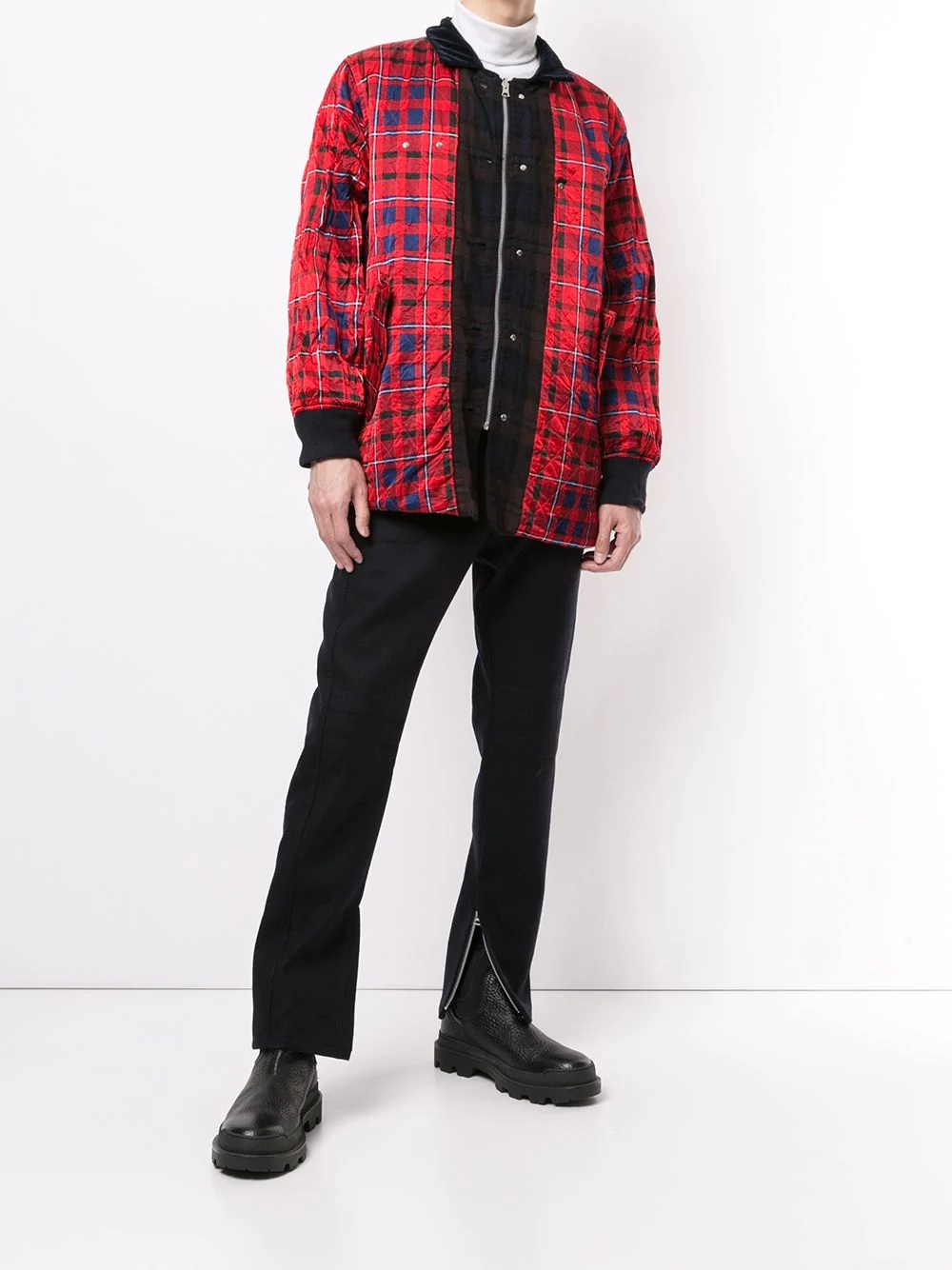 reversible check-print jacket - 6