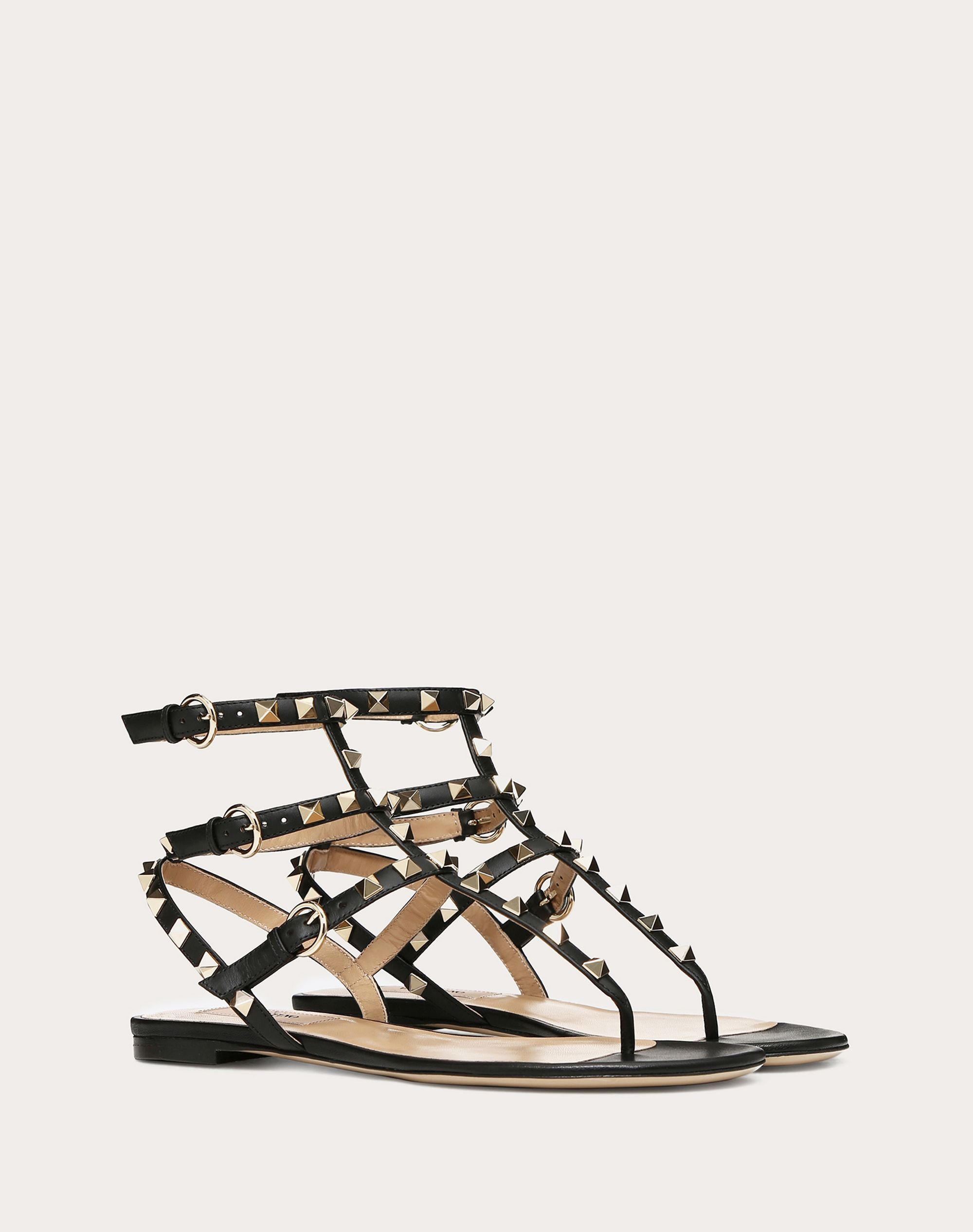 Rockstud Calfskin Flat Flip-Flop Sandal - 2