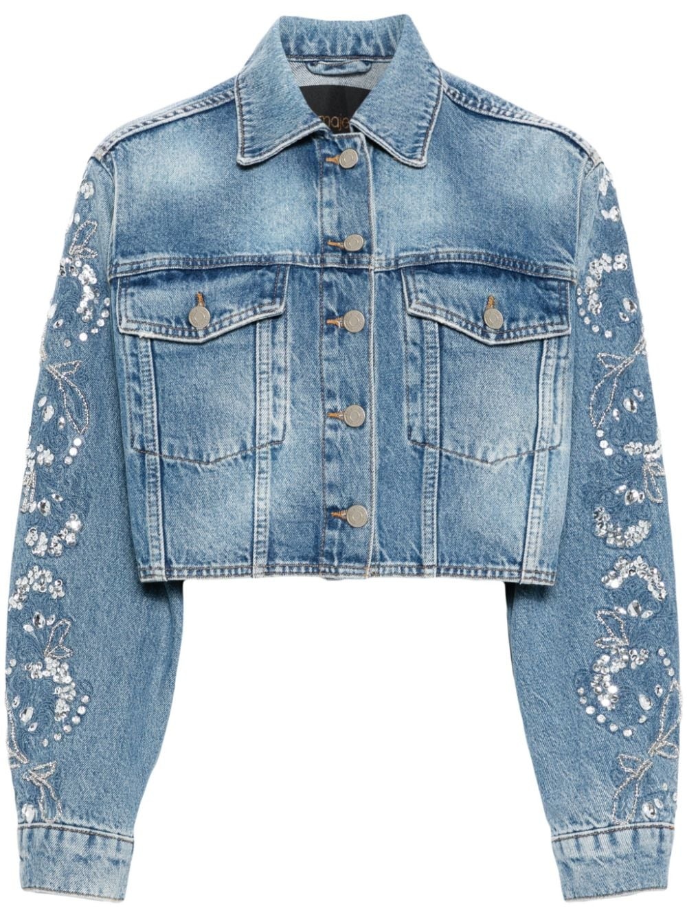 embroidered denim jacket - 1