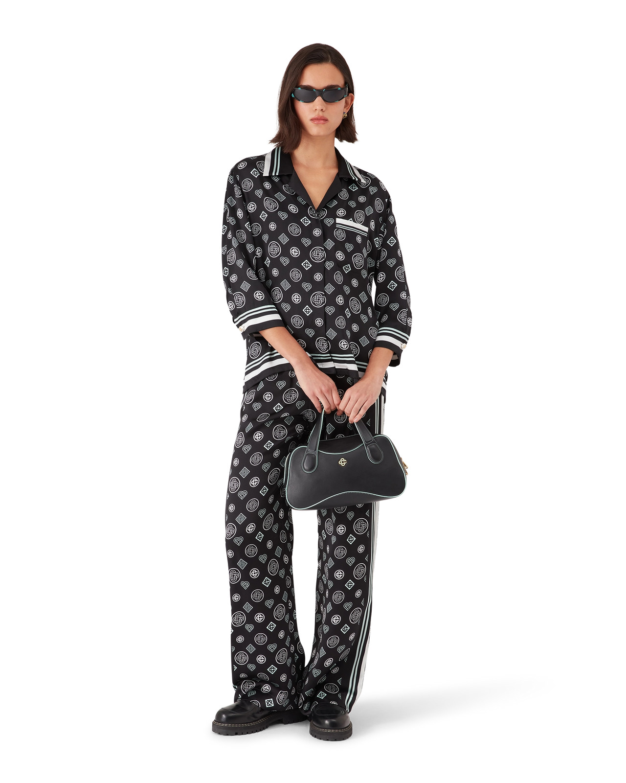 Monogram Pyjama Silk Satin Shirt | Casablanca Paris - 2