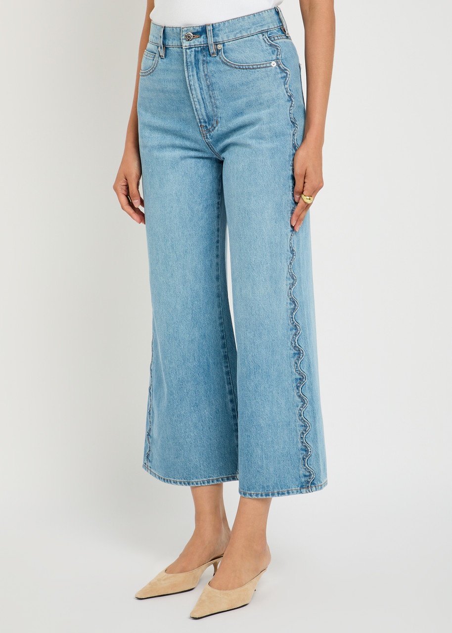 Veronica Beard Taylore Wide-leg Cropped Jeans - 2