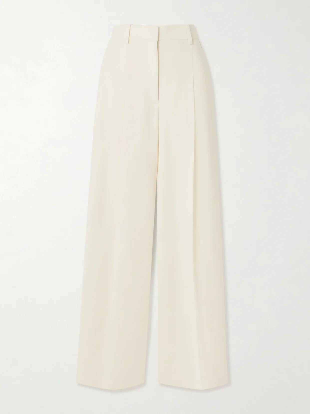 Pleated Crepe Wide-leg Pants - 1