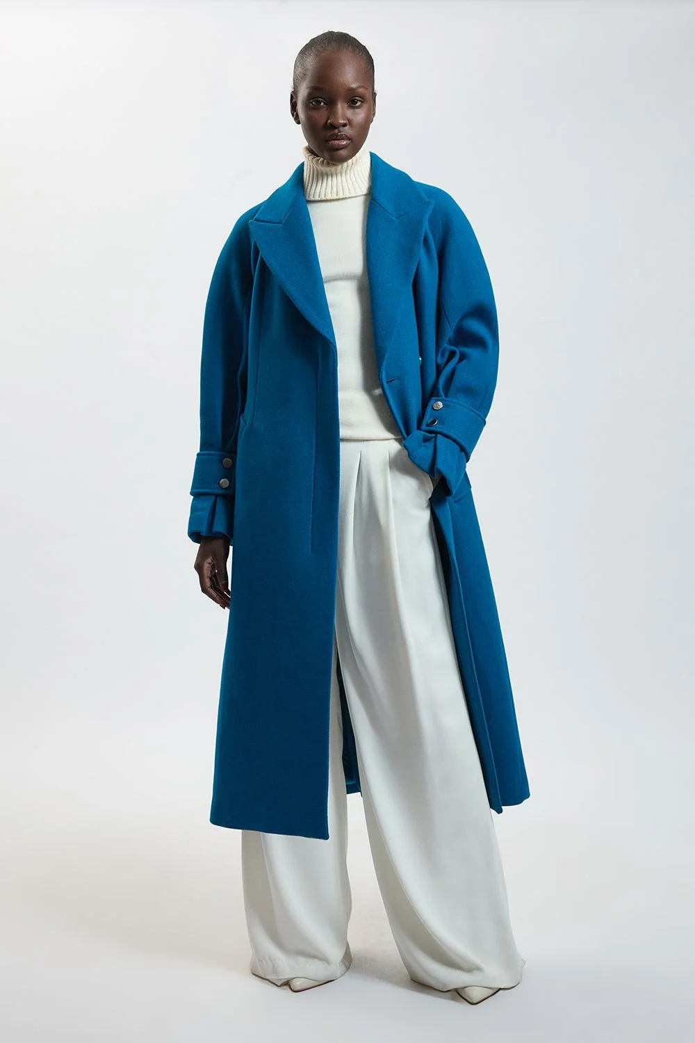 Wool Belted Maxi Trench Coat - 1