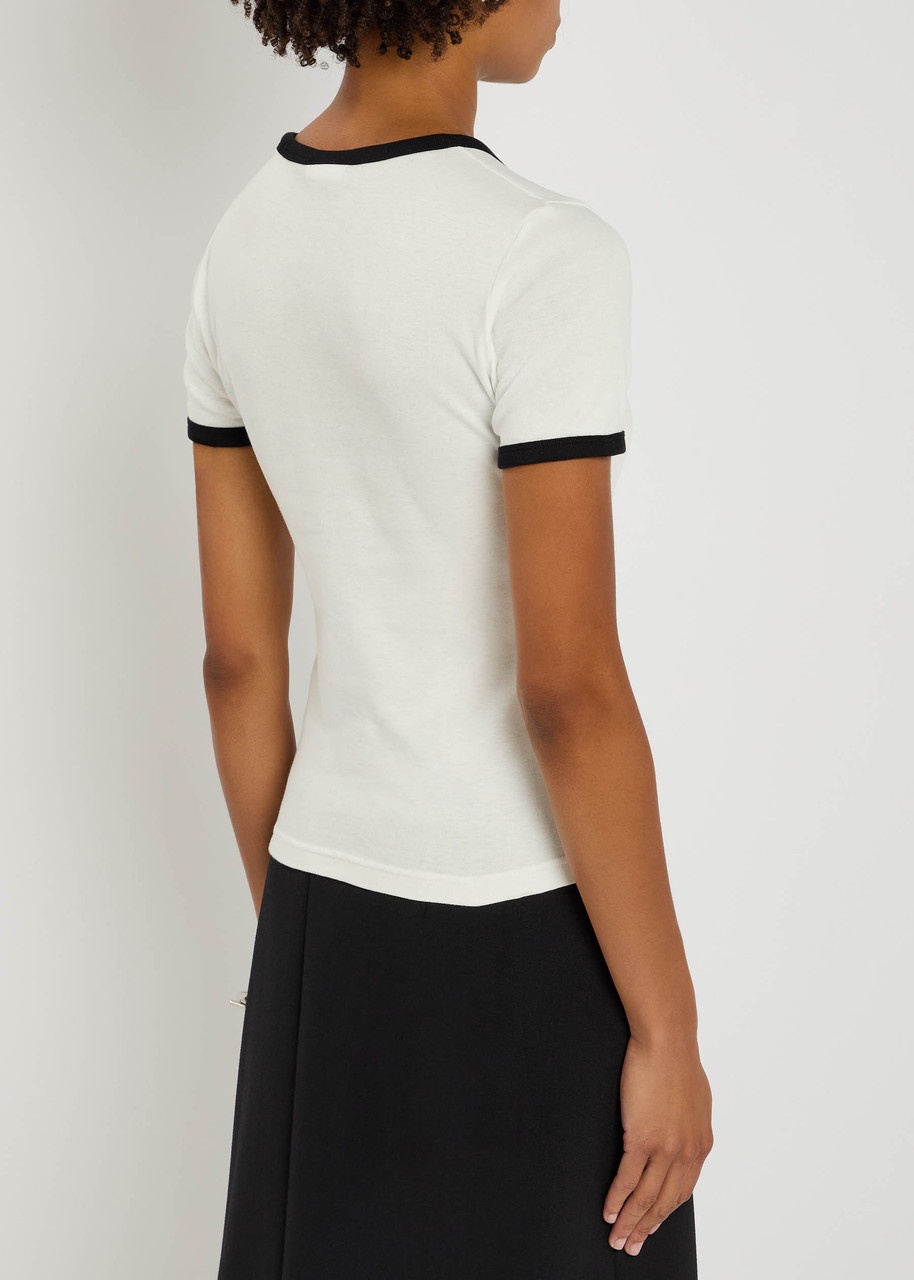 Courrèges Signature Contrast Logo Cotton T-shirt - 3