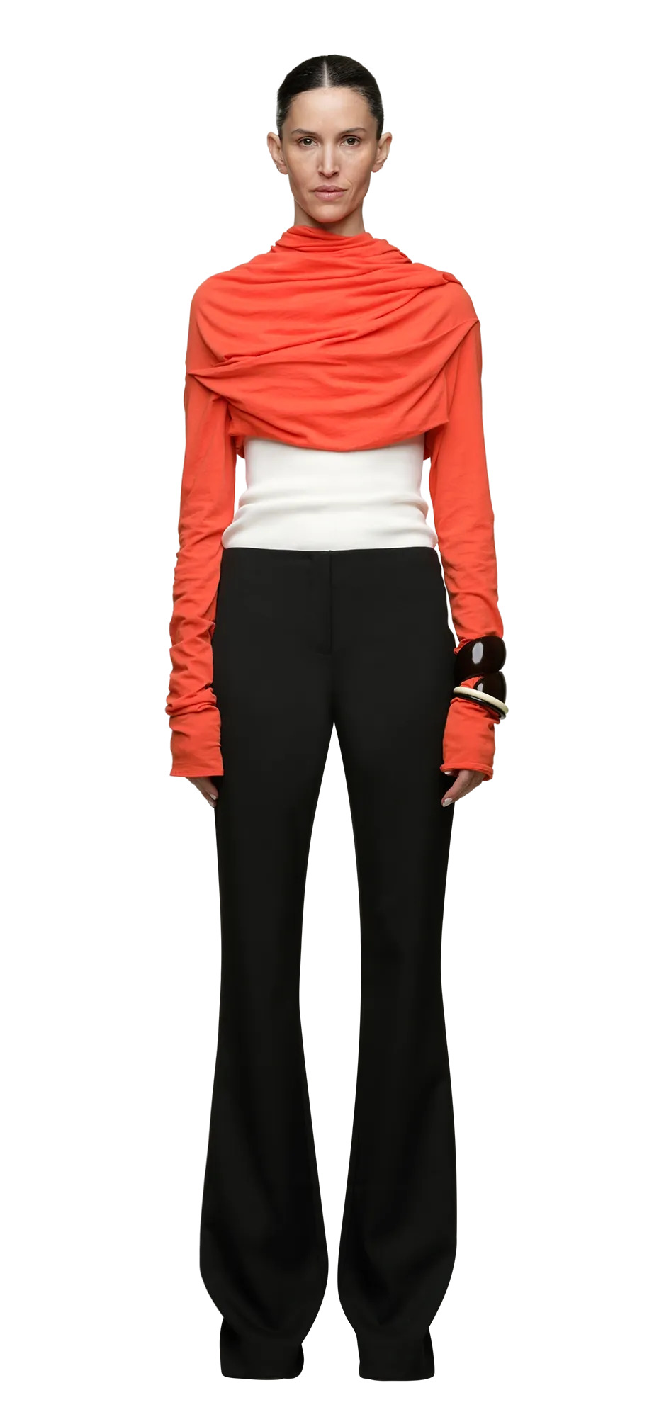 SLIM FLARE PANT BLACK WOOL - 3