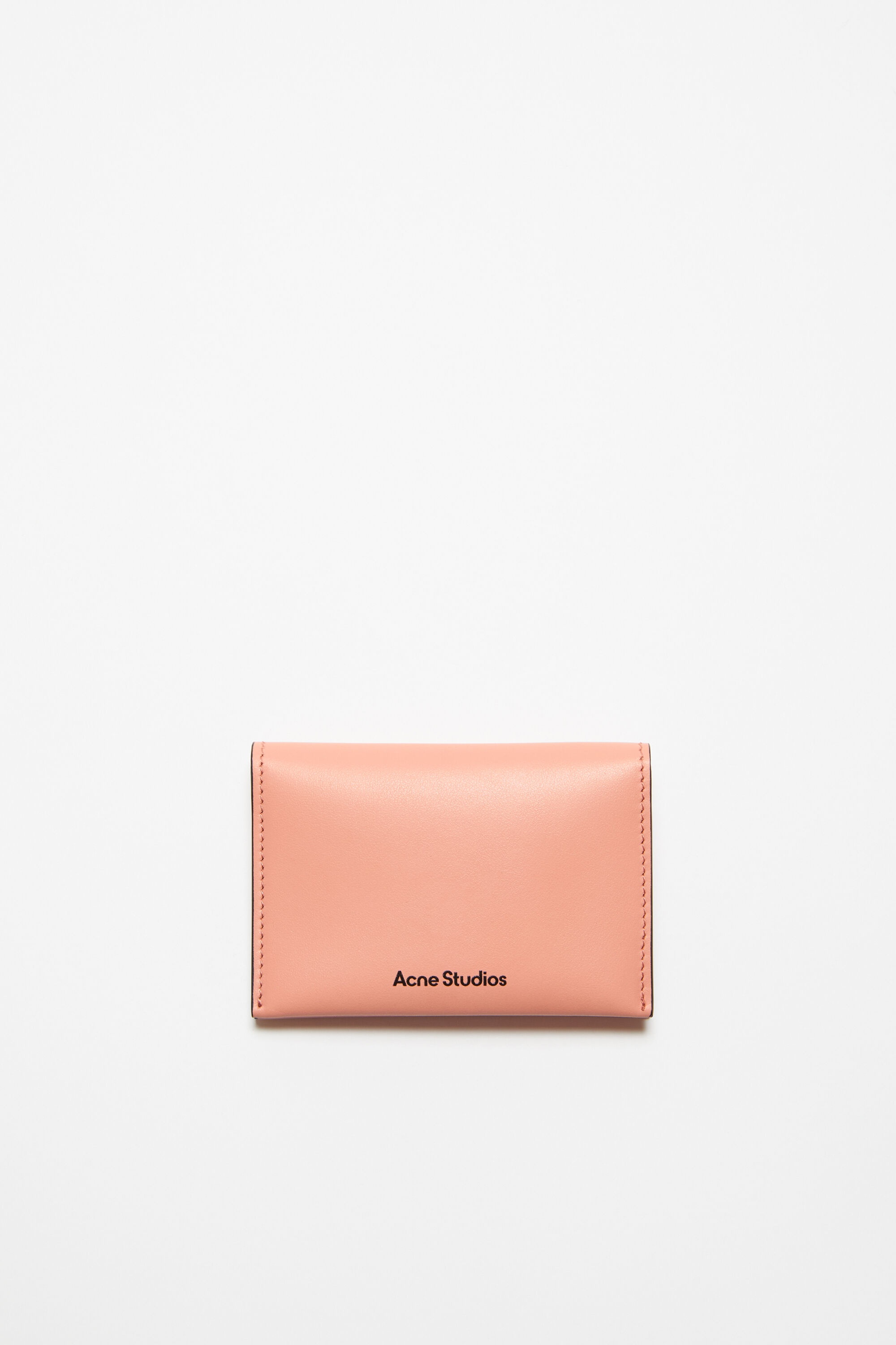 Folded leather wallet - Salmon pink - 1