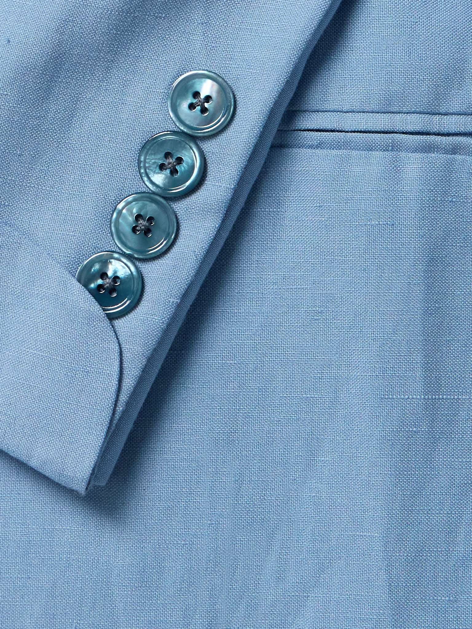 Kent Double-Breasted Silk and Linen-Blend Suit Jacket - 5
