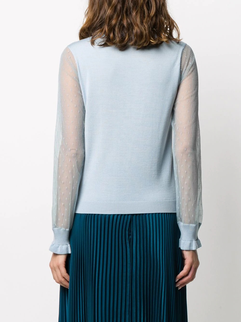 point d'Esprit tulle sleeved cardigan - 4