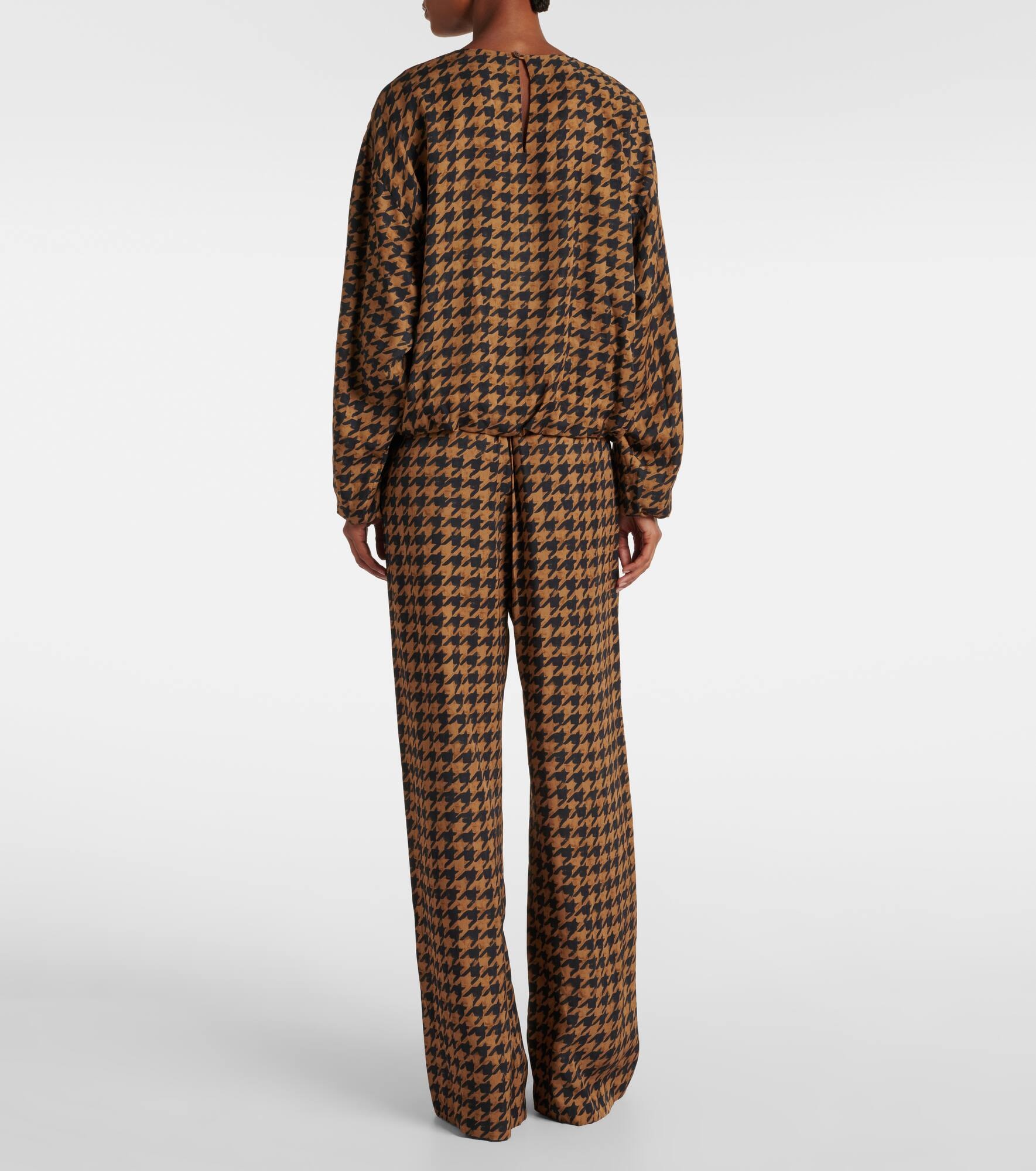Houndstooth satin blouse - 3
