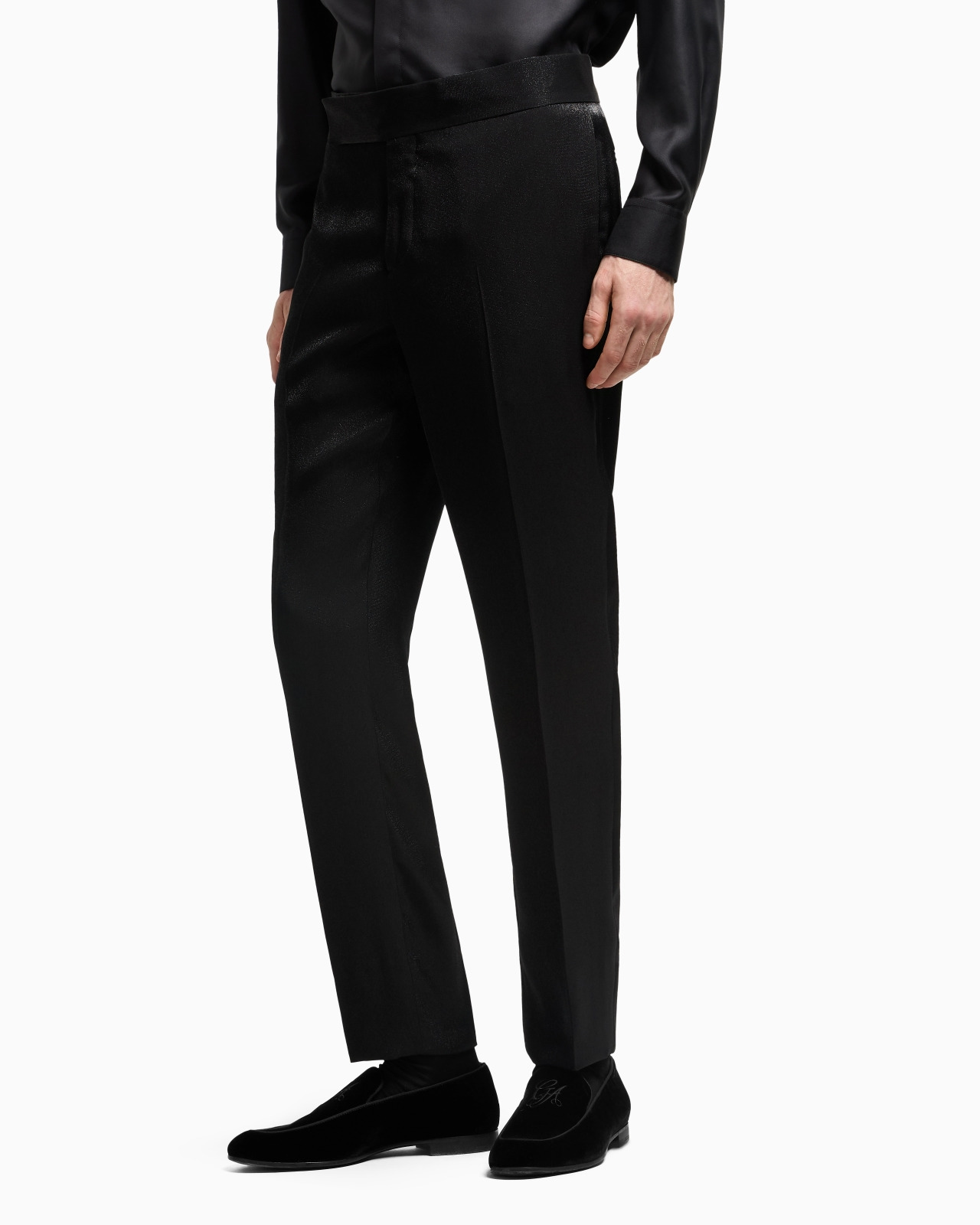 VISCOSE-BLEND FLAT-FRONT TROUSERS - 4