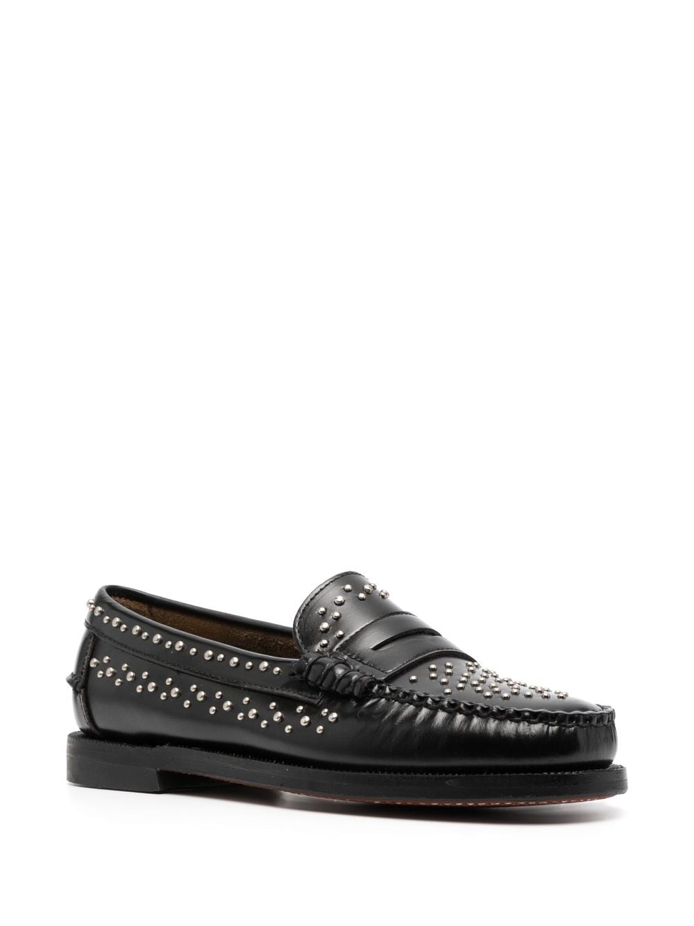 stud-embellished leather loafers - 2