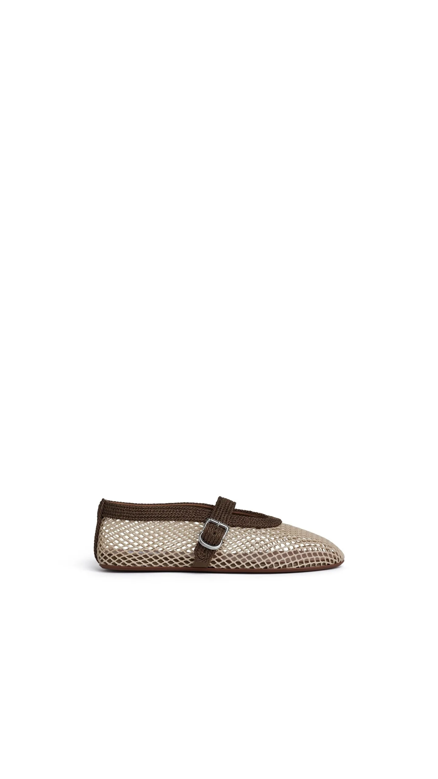 BALLET FLATS IN FISHNET AND SATIN CORD - 1