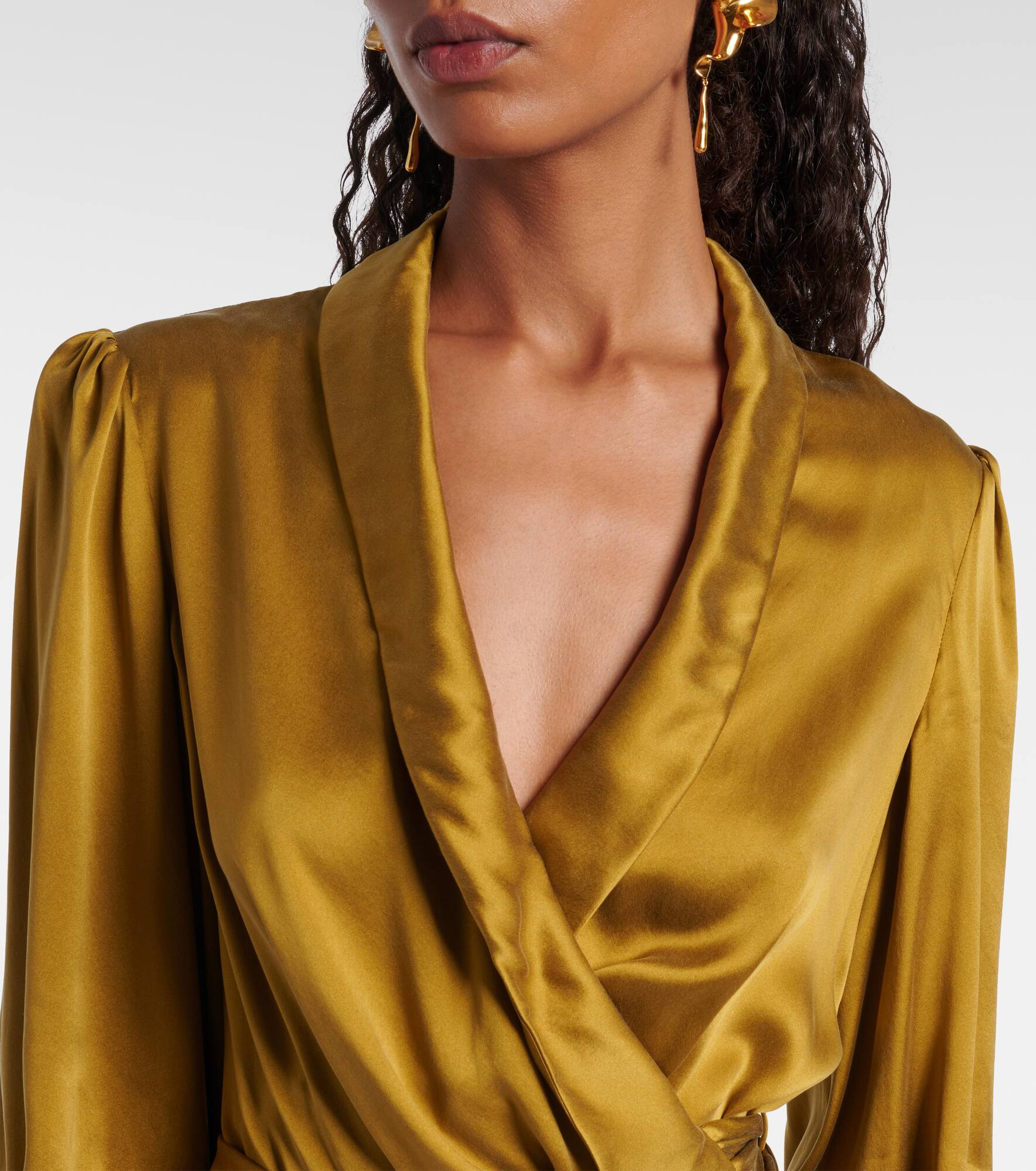 Silk satin wrap dress - 4