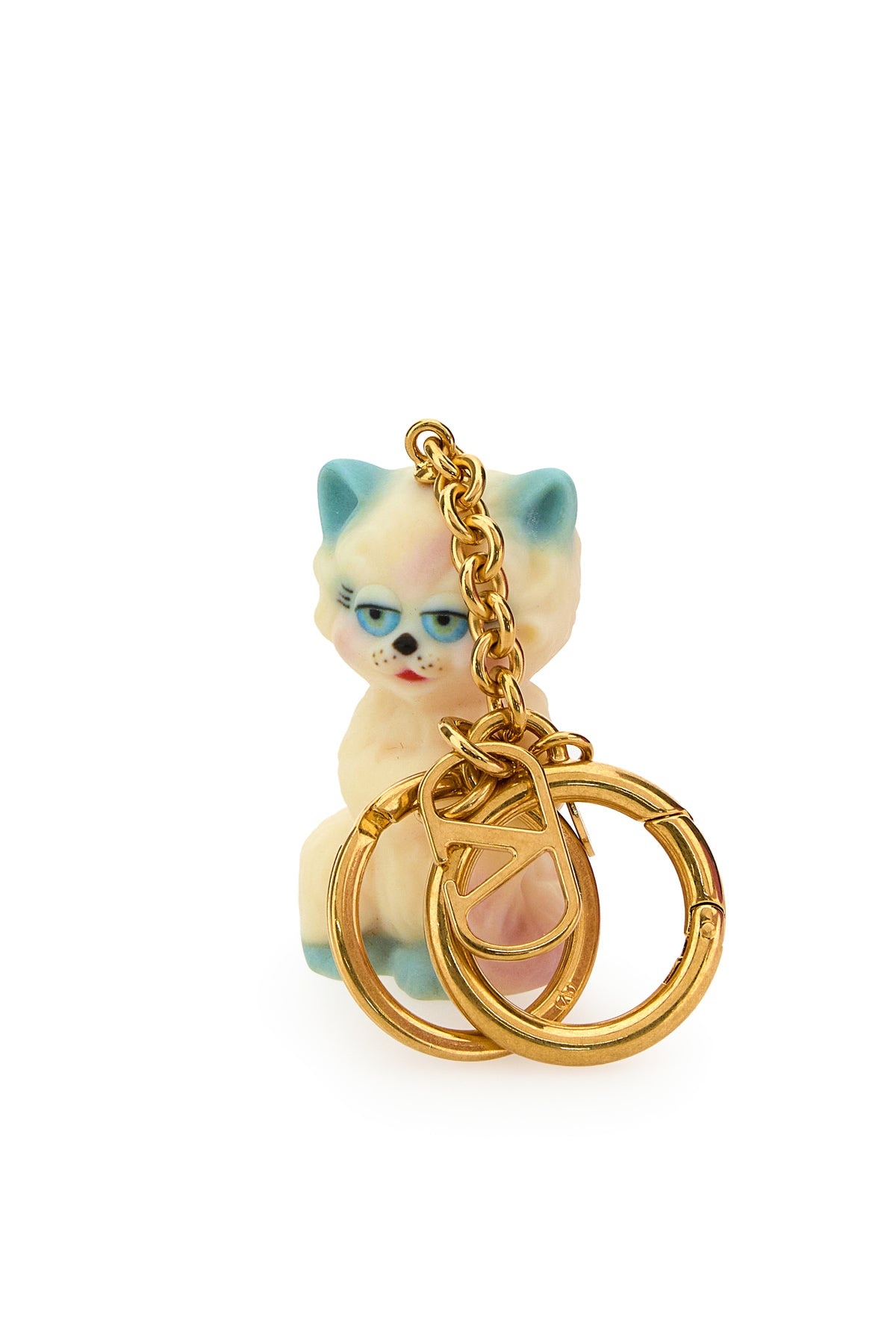 Multicolor metal and nylon Le Chat De La Maison keyring - 3