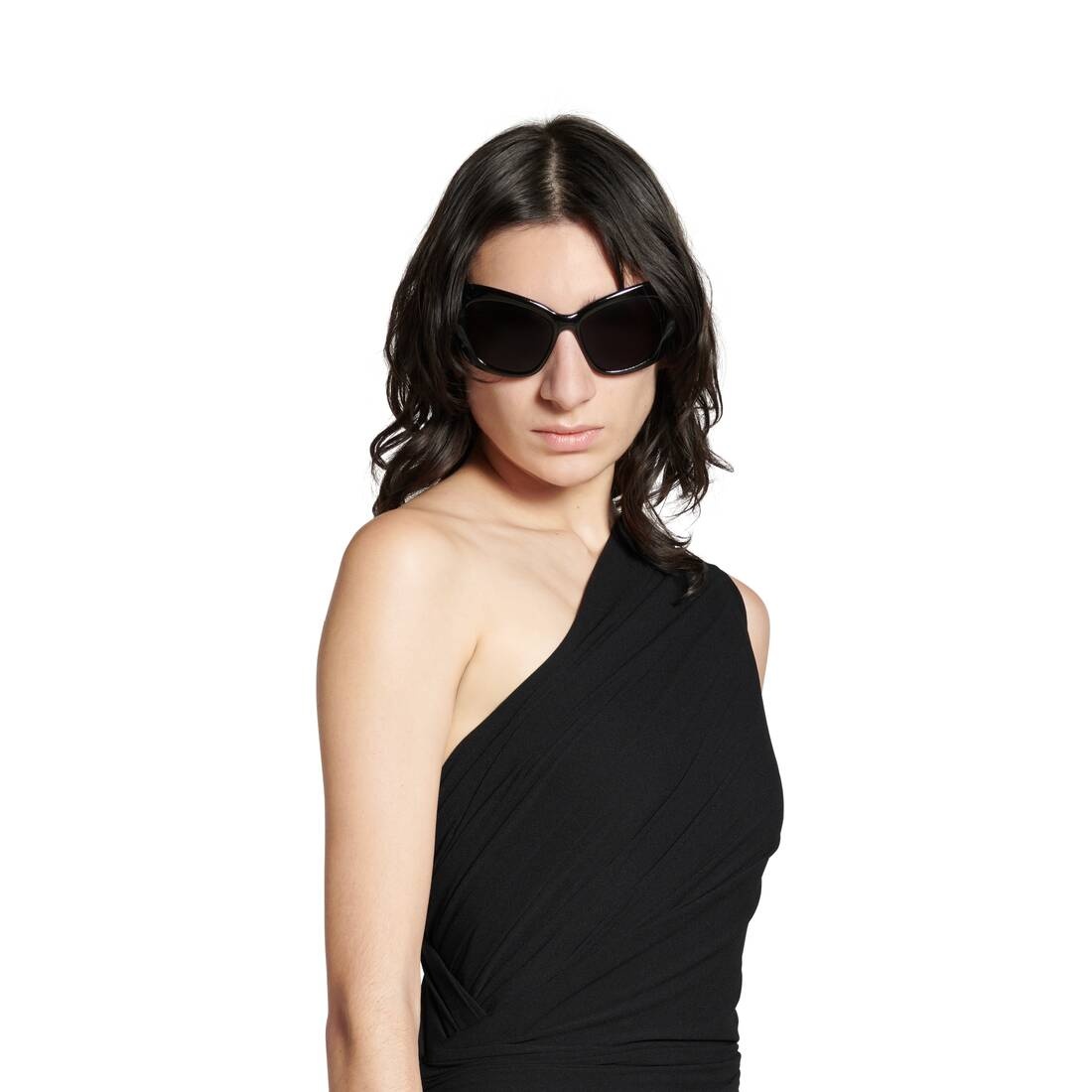Women's Twisted Mini Dress in Black - 5