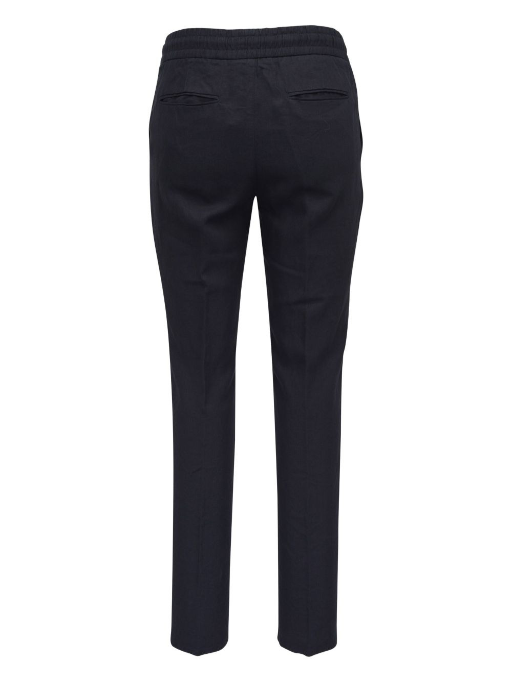 linen straight-leg trousers - 2