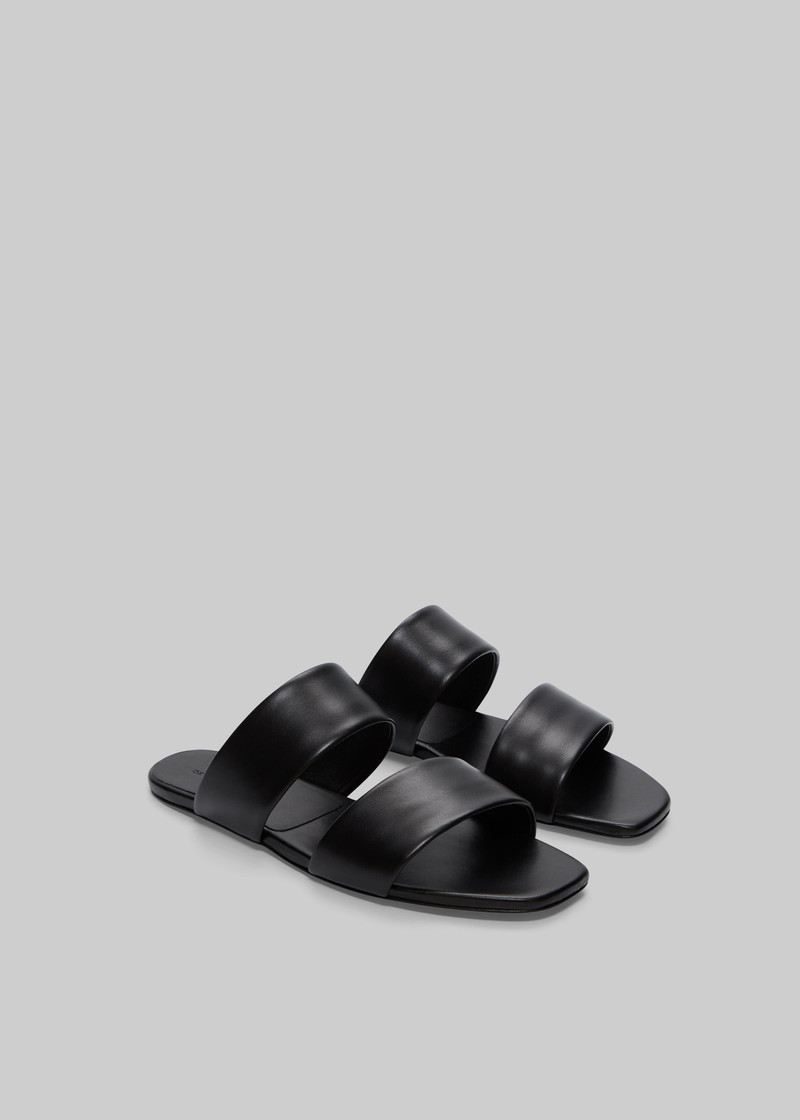Loulou de Saison Kairo Flat Slide Sandals - Black - 1