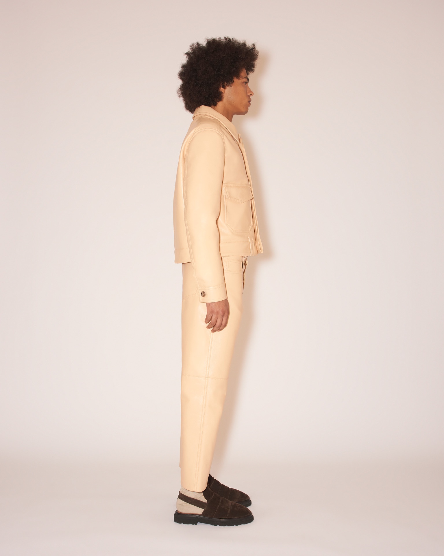 NOR - Regenerated leather pants - Peach - 4