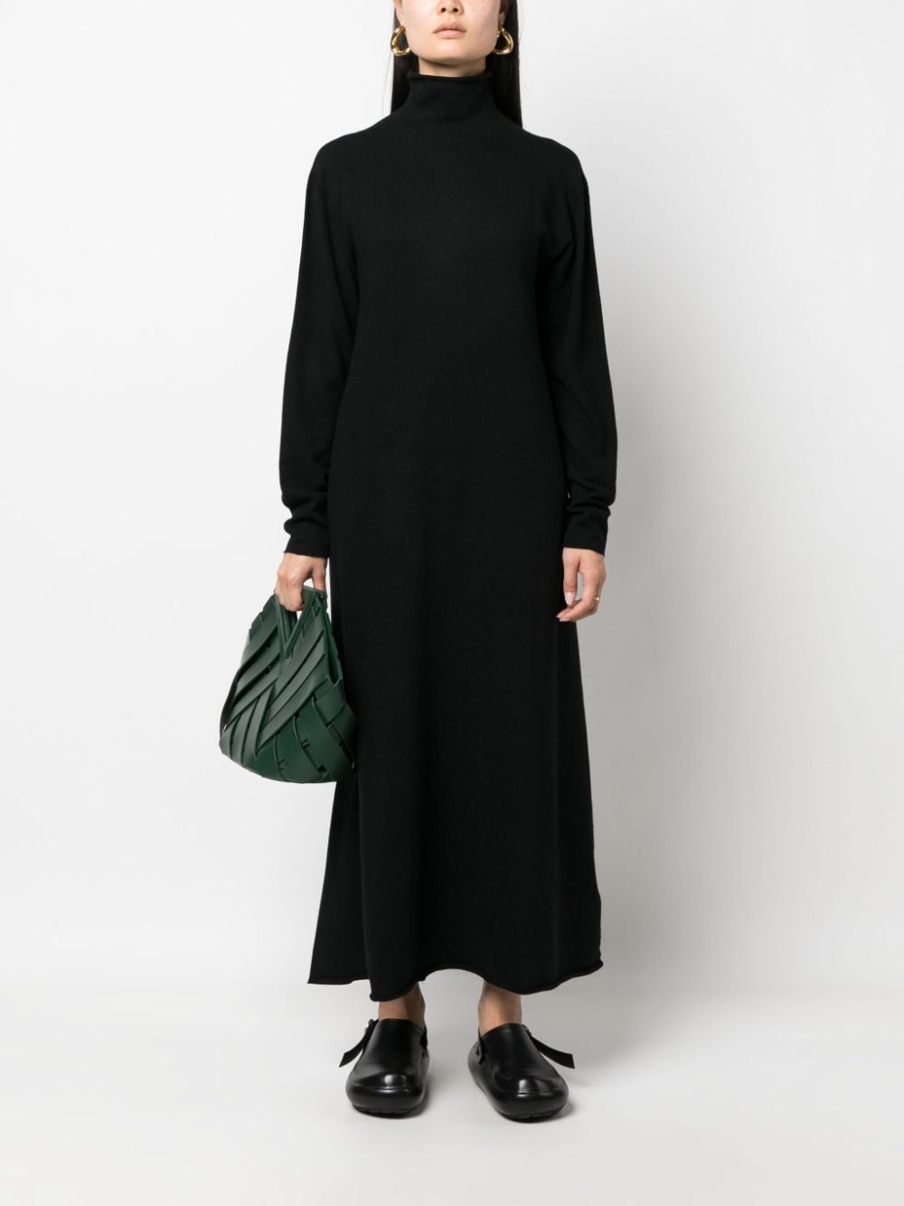 maxi high-neck cashmere dress - 2