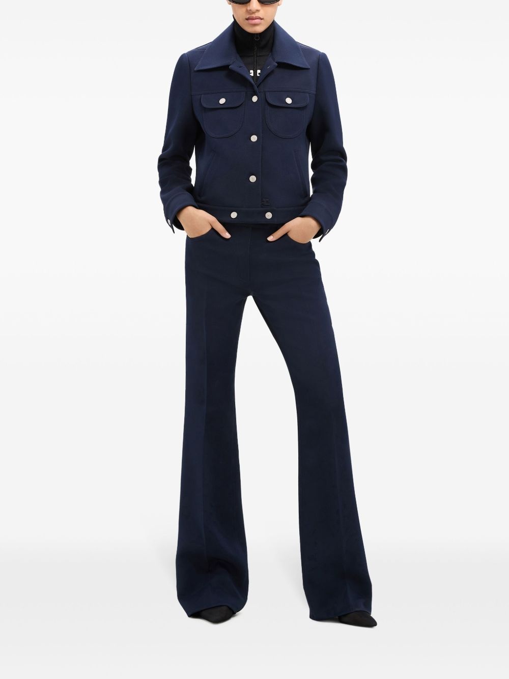70's twill bootcut trousers - 2