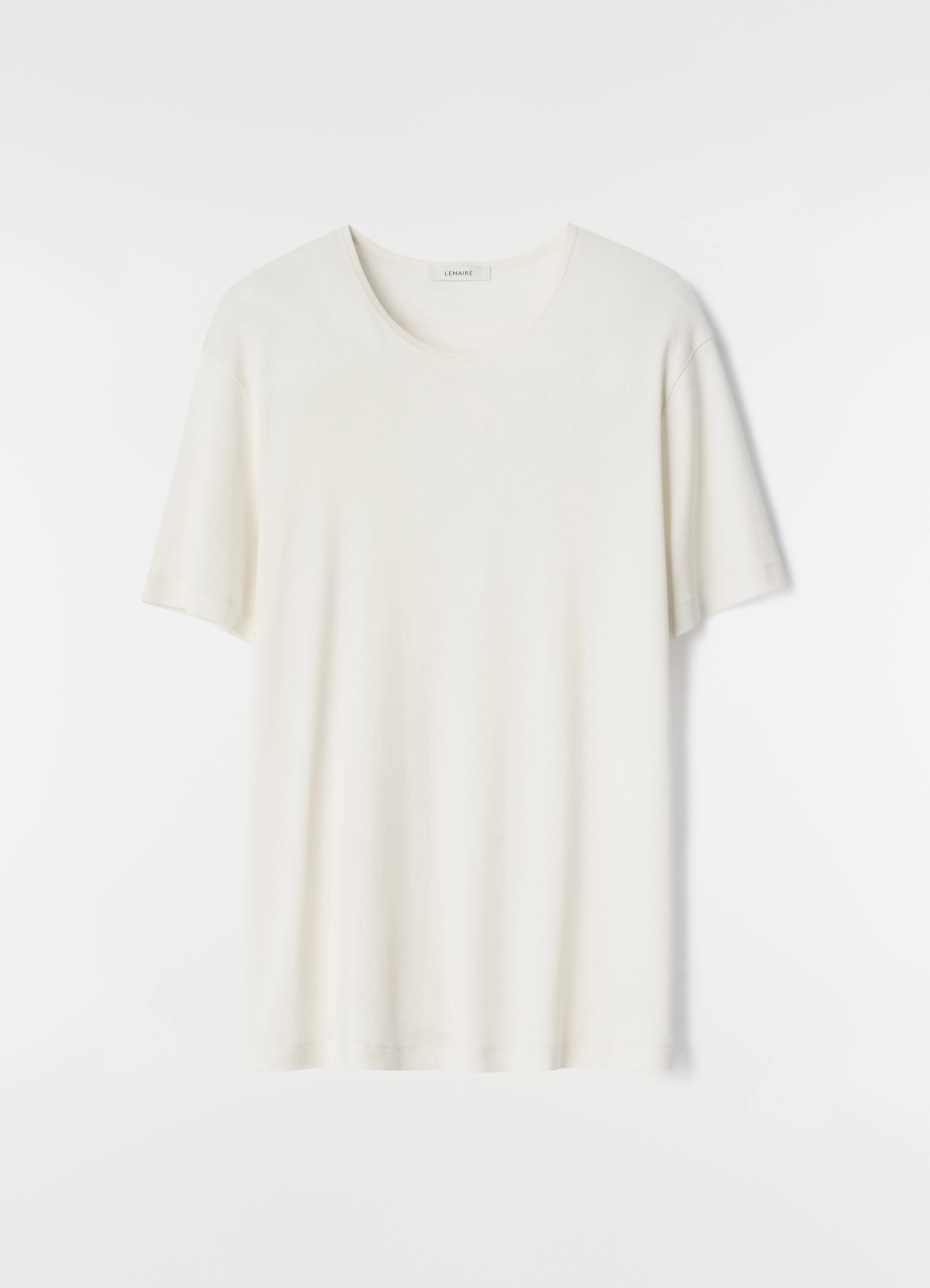 SCOOP-NECK T-SHIRT IN RIBBED JERSEY - 1