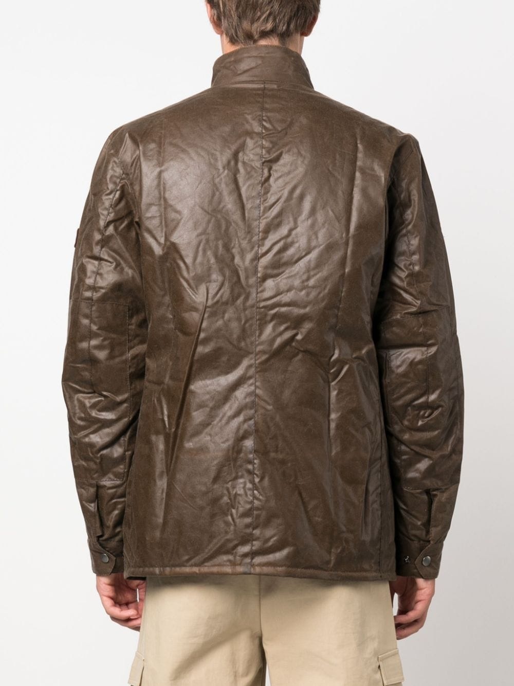 press-stud crinkled raincoat - 4