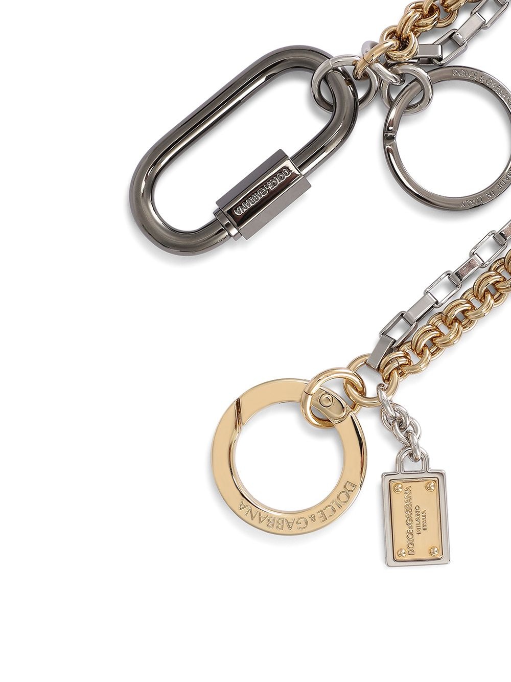 multi-chain logo-plaque keyring - 2