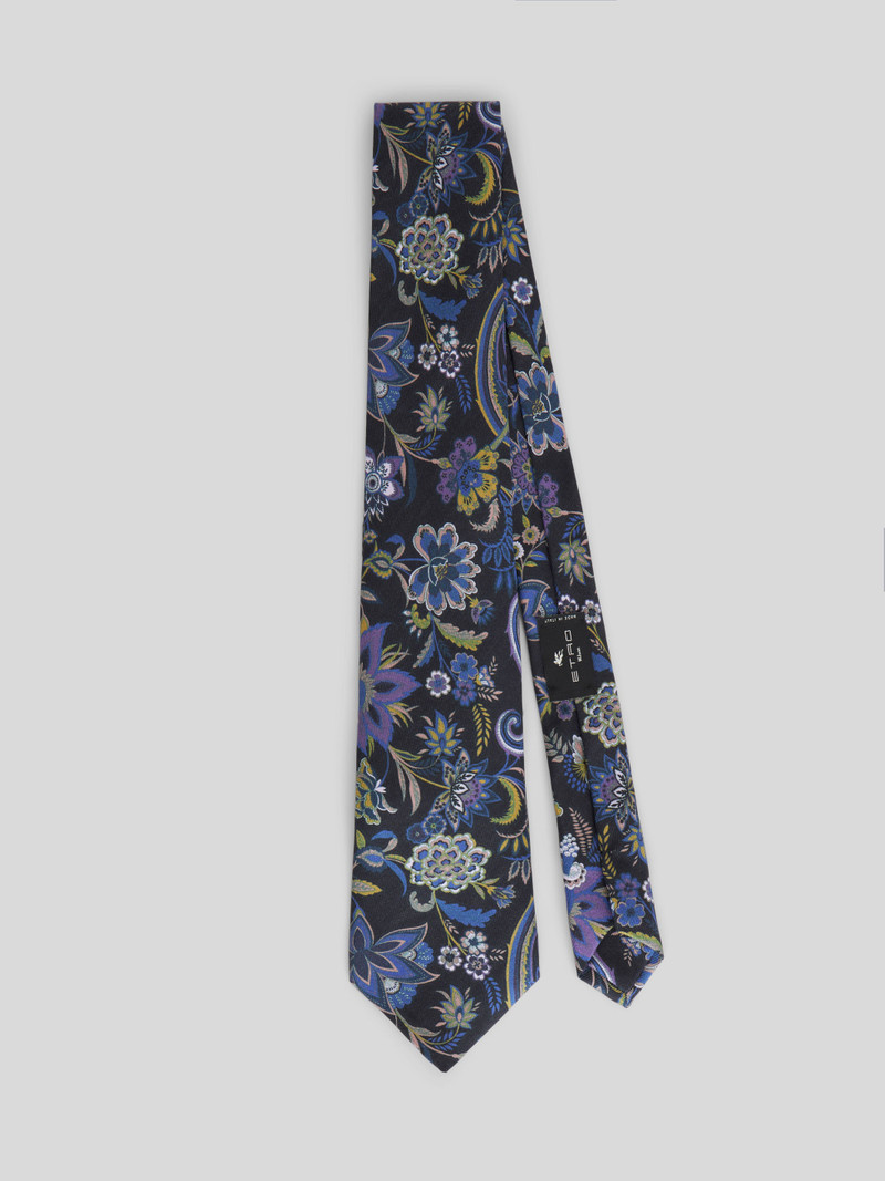 FLORAL PAISLEY SILK TIE 1