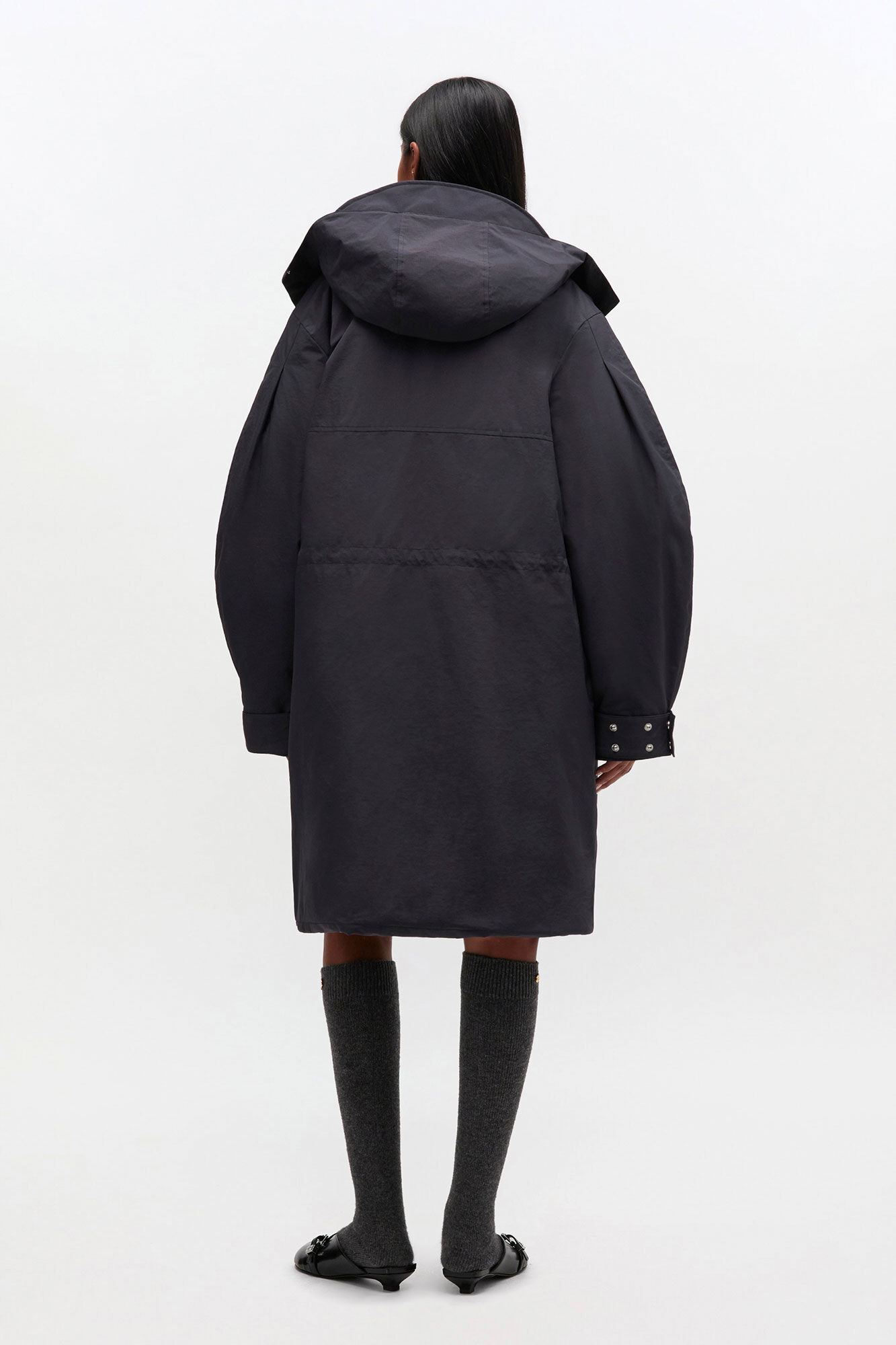 DARK GREY TRI-LAYER PARKA COAT - 3