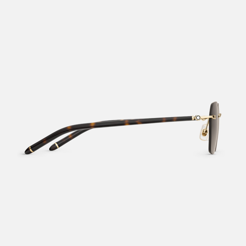 Montblanc Squared Sunglasses with Gold Colored Metal Frame outlook