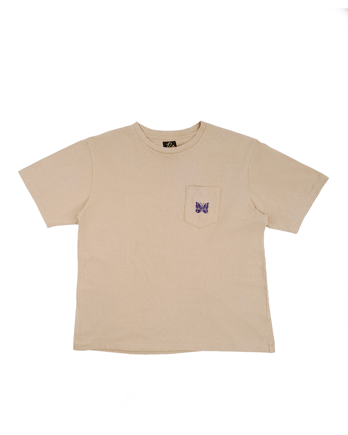 S/S Papillon Emb. Pocket Tee - Cotton Jersey Khaki - 1