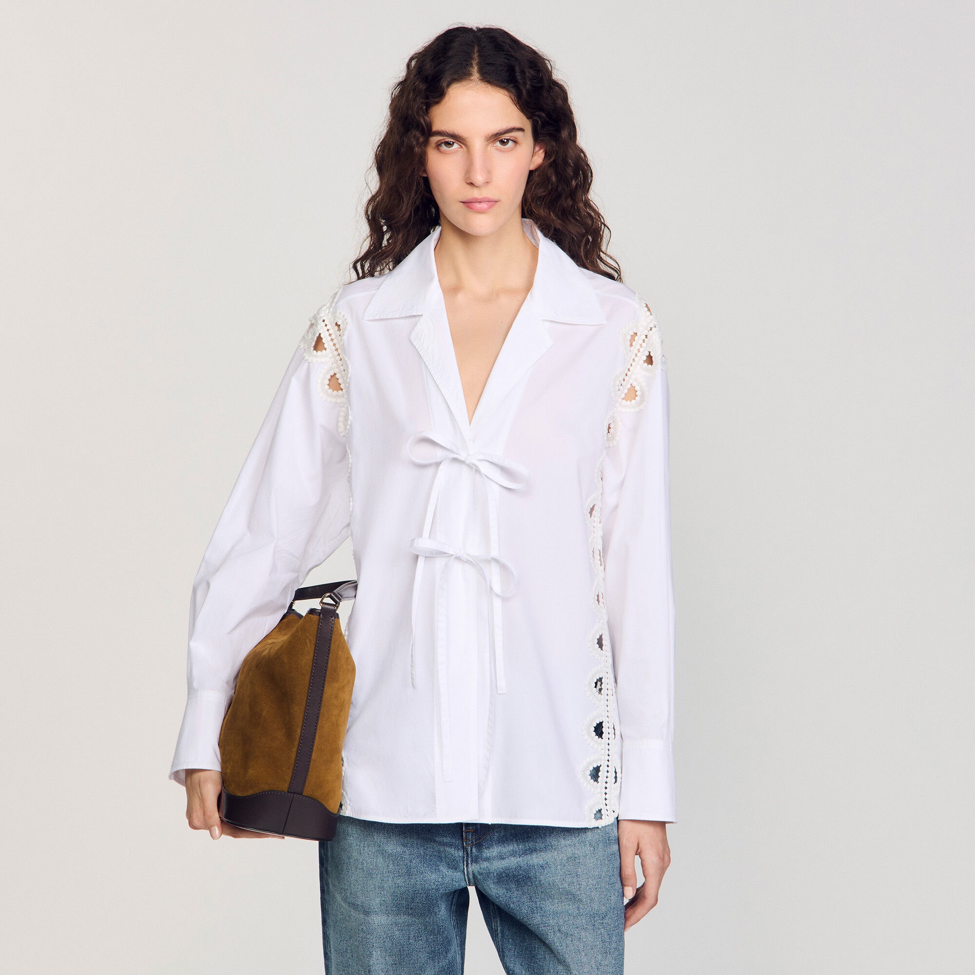 TANGOSO SUEDE AND LEATHER BUCKET BAG - 6