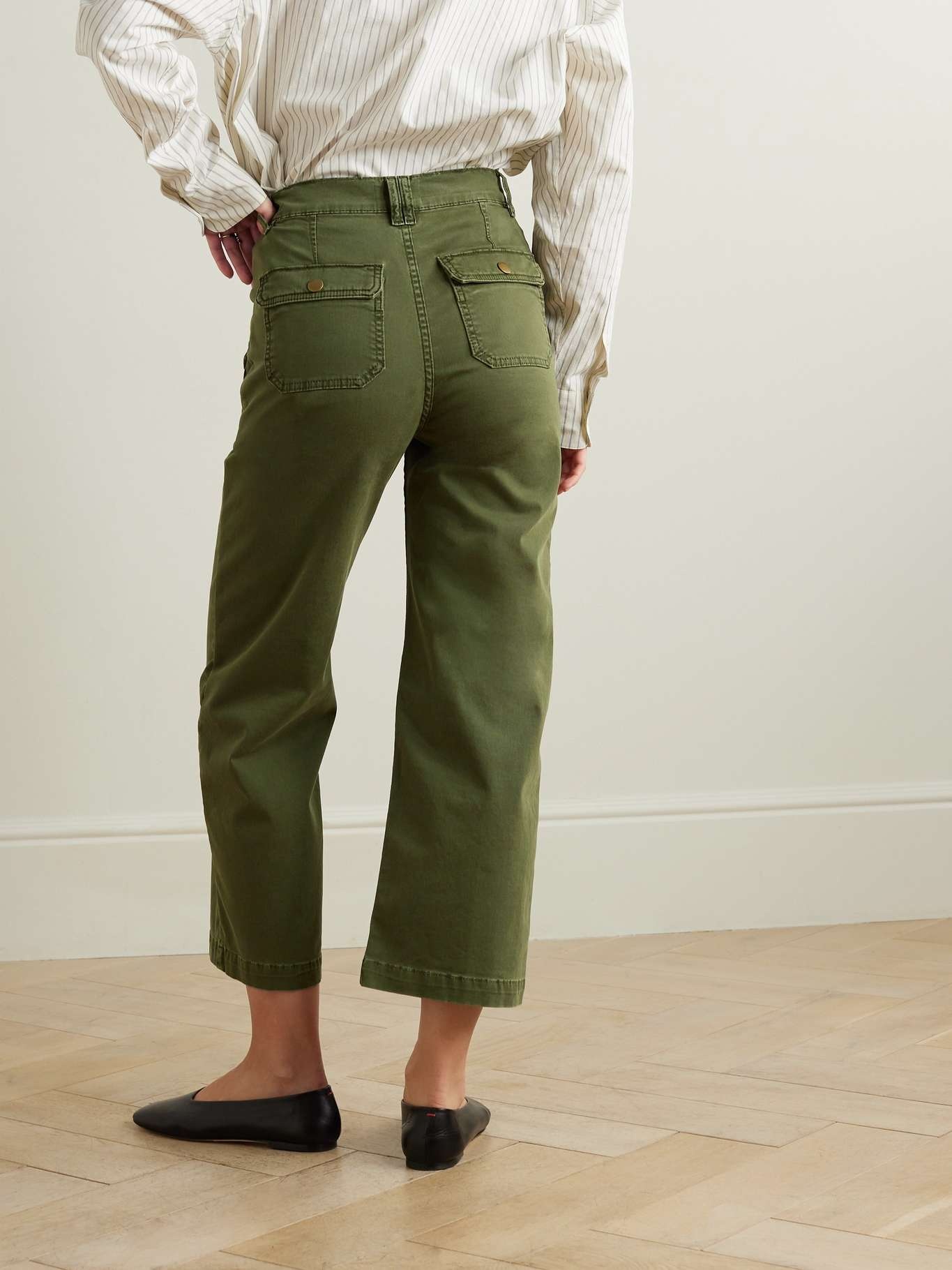 Paneled stretch-cotton straight-leg cargo pants - 4