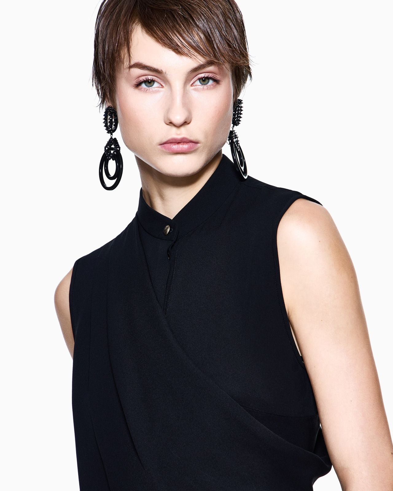 DRAPED TOP IN TRIPLE SILK GEORGETTE - 4
