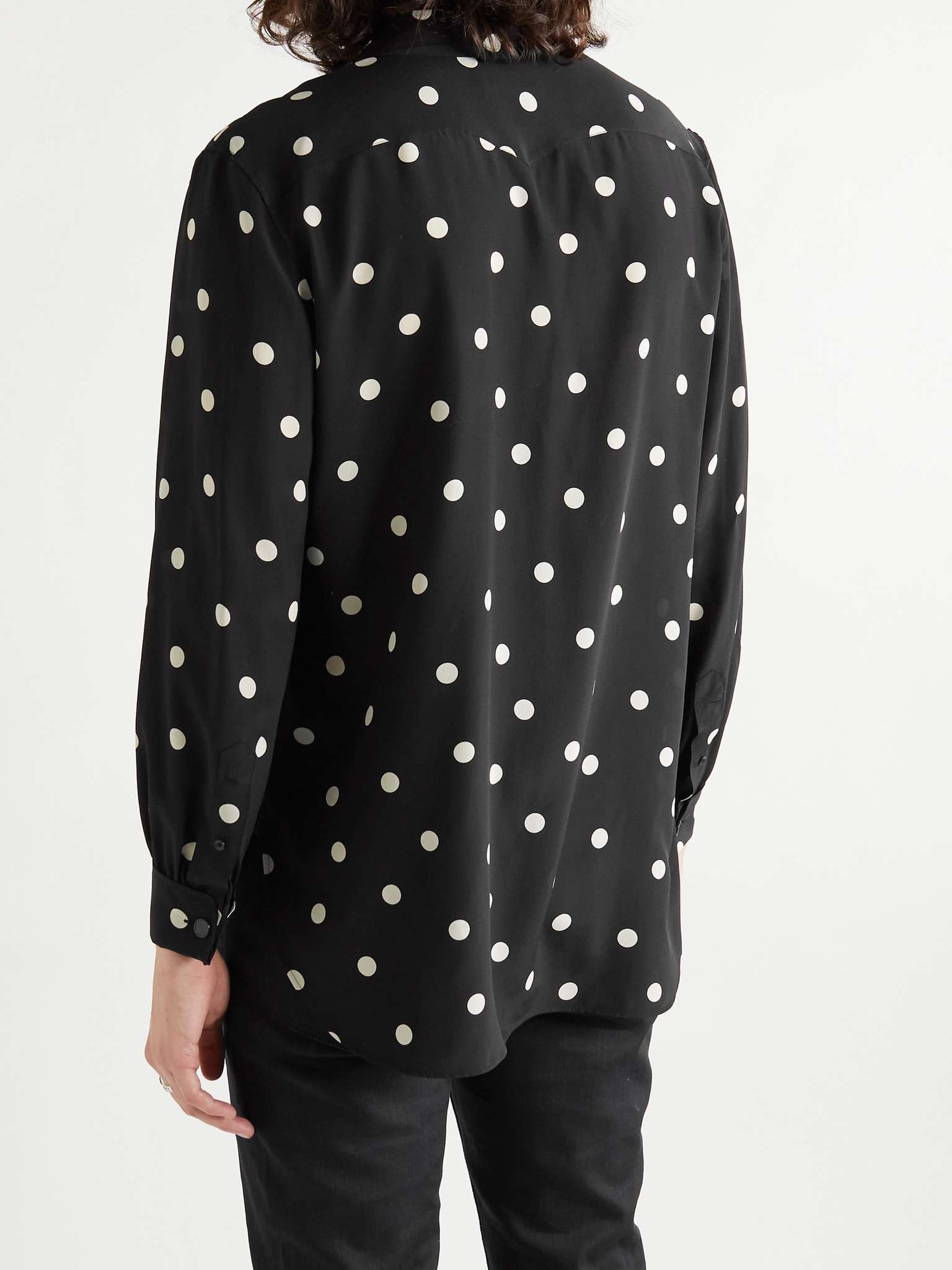 Polka-Dot Silk-Satin Shirt - 4