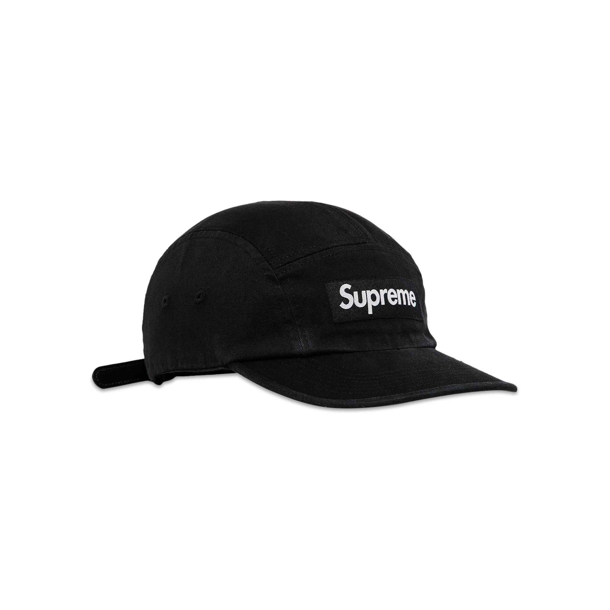 Supreme Supreme Washed Chino Twill Camp Cap 'Black' | REVERSIBLE