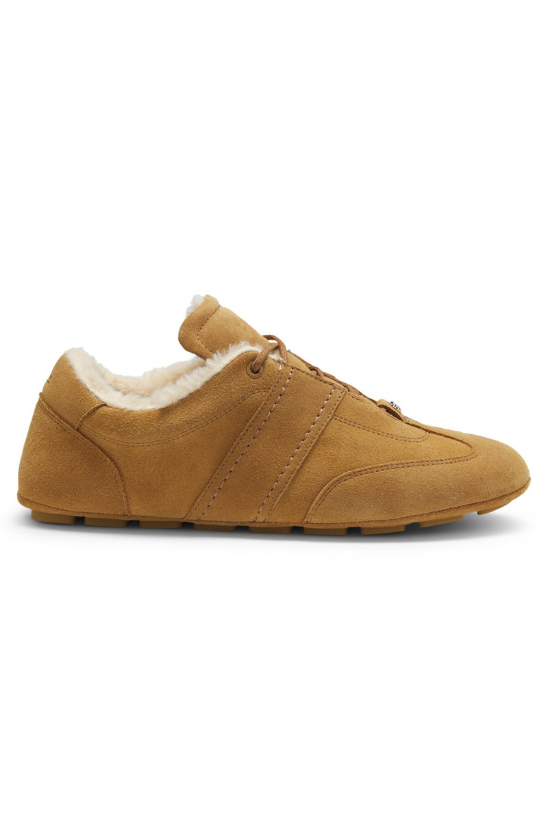 BOSS X STEIFF FUR-TRIM TRAINERS IN SUEDE 1