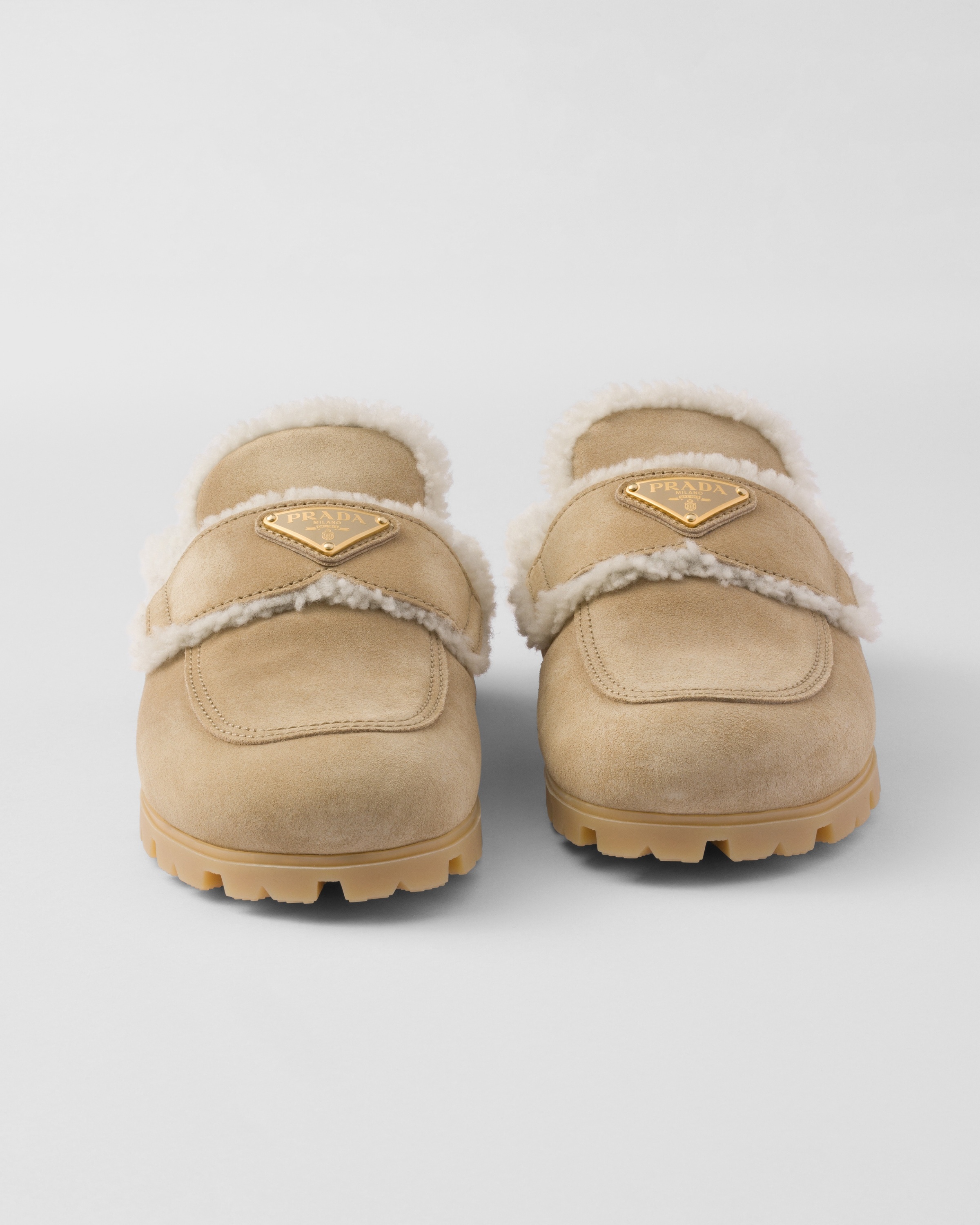 Suede and shearling slippers - 5