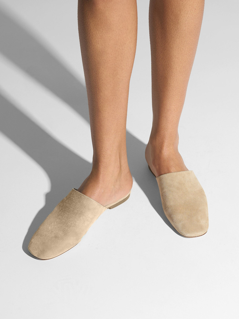 Aeyde Rega Suede Round-Toe Mules outlook