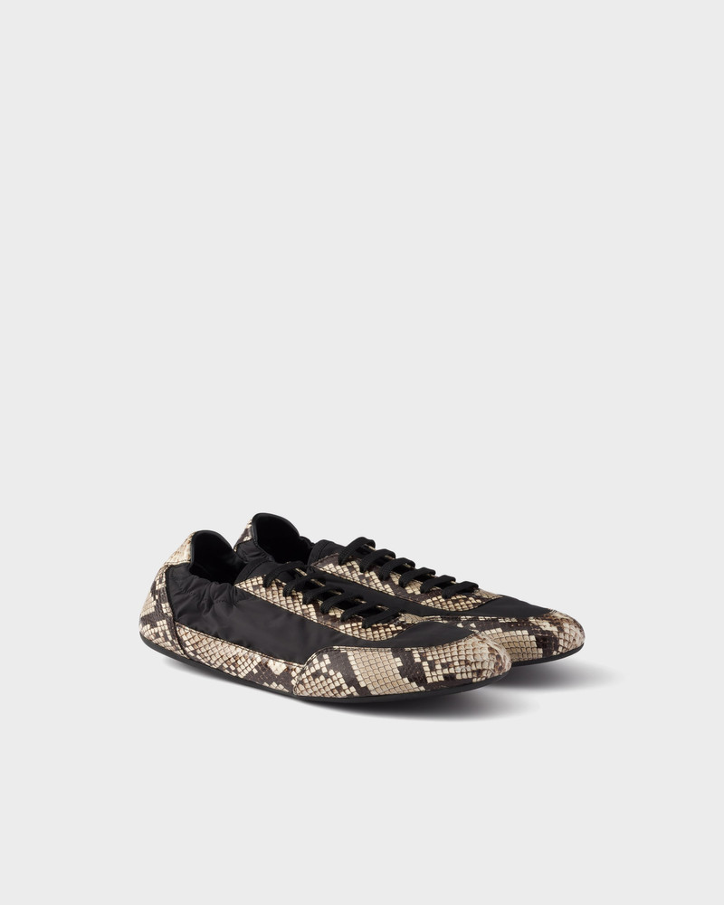 Collapse Re-Nylon and printed Ayers leather sneakers 1