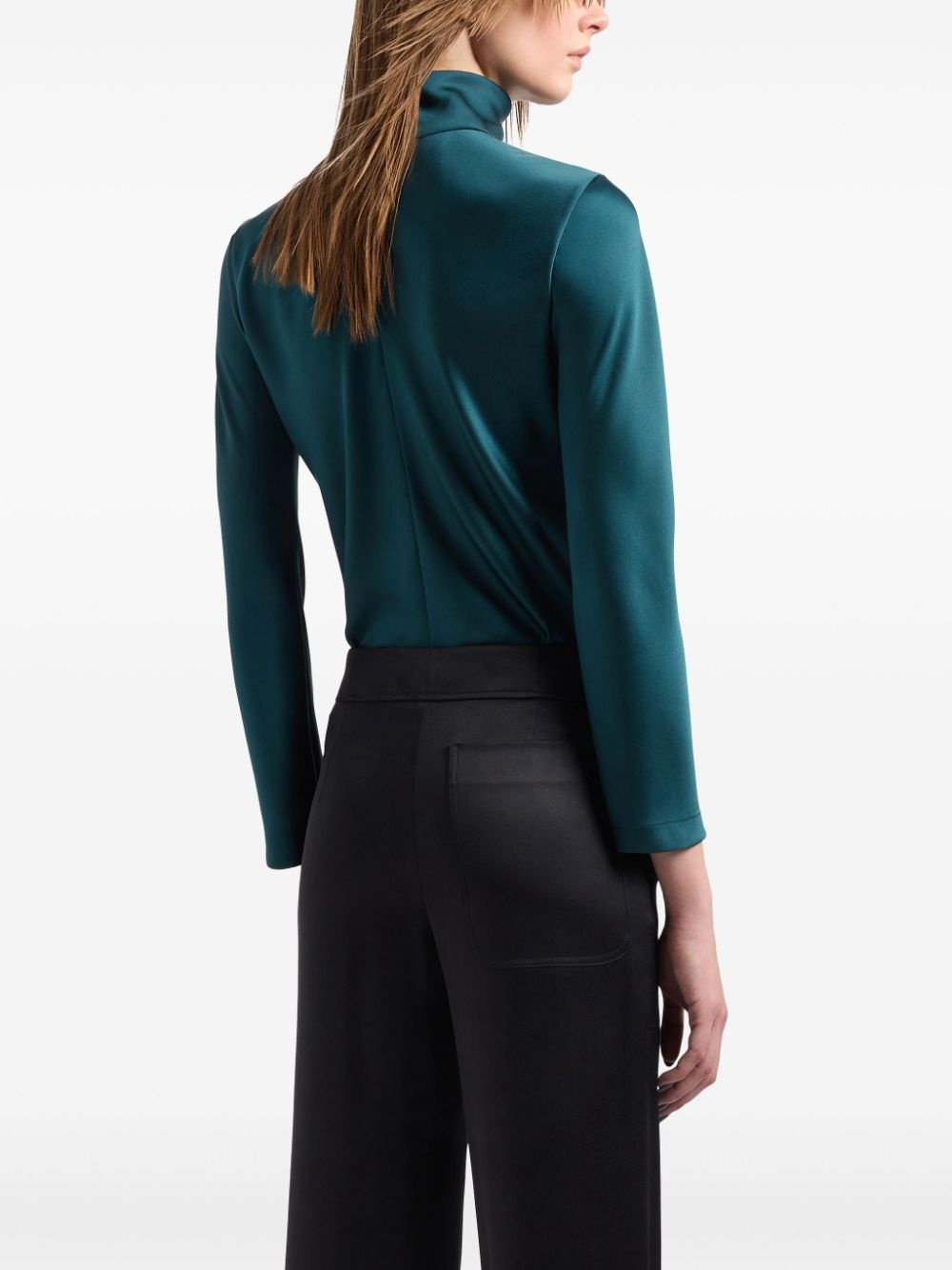 mock-neck silk top - 3