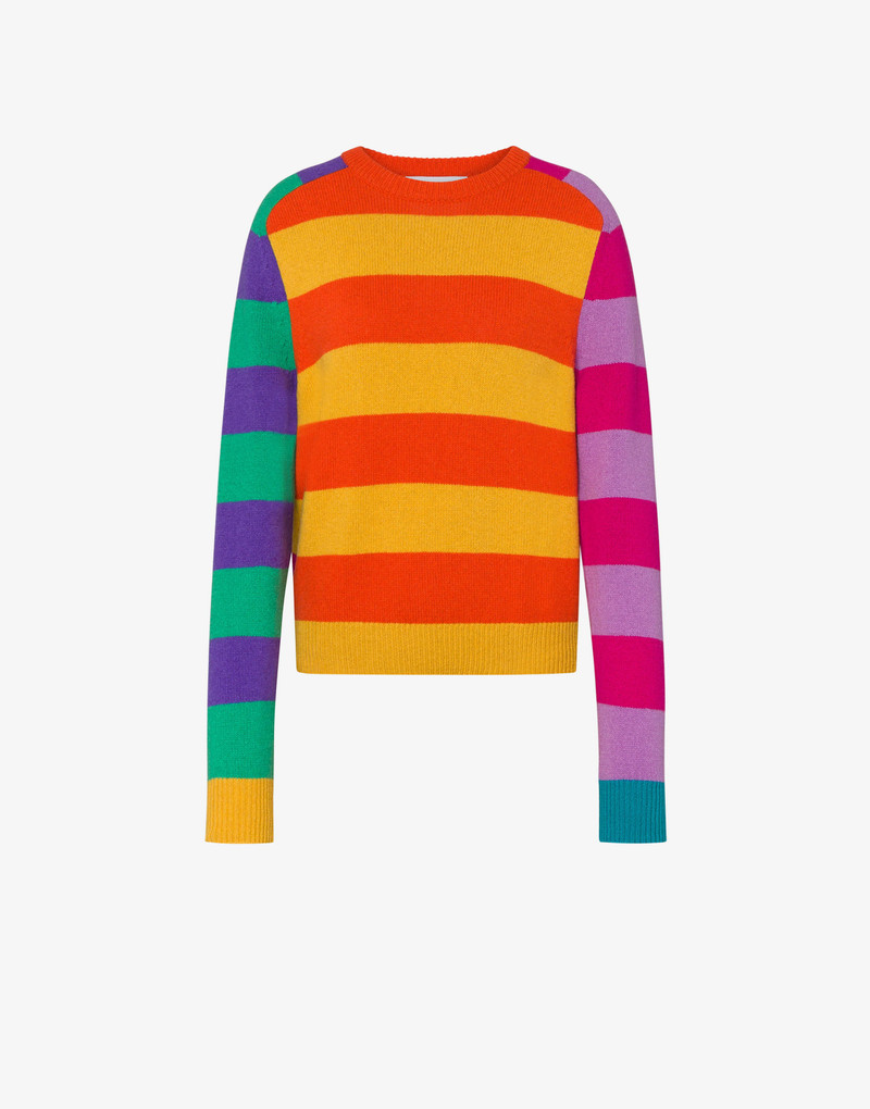 COLOUR BLOCK REGENERATED CASHMERE JUMPER 1