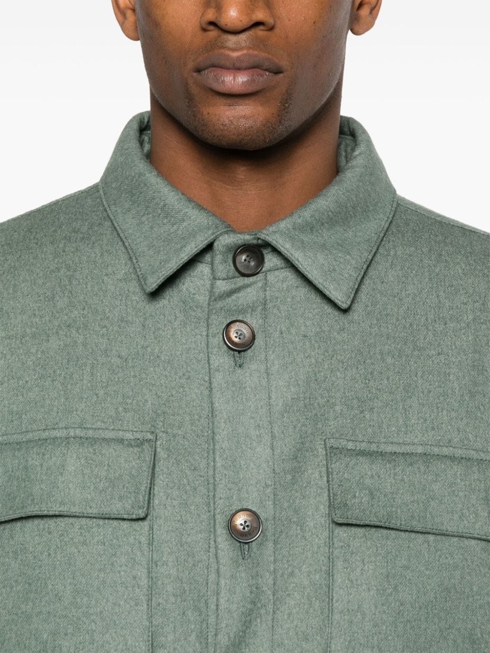button-up brushed shirt jacket - 5