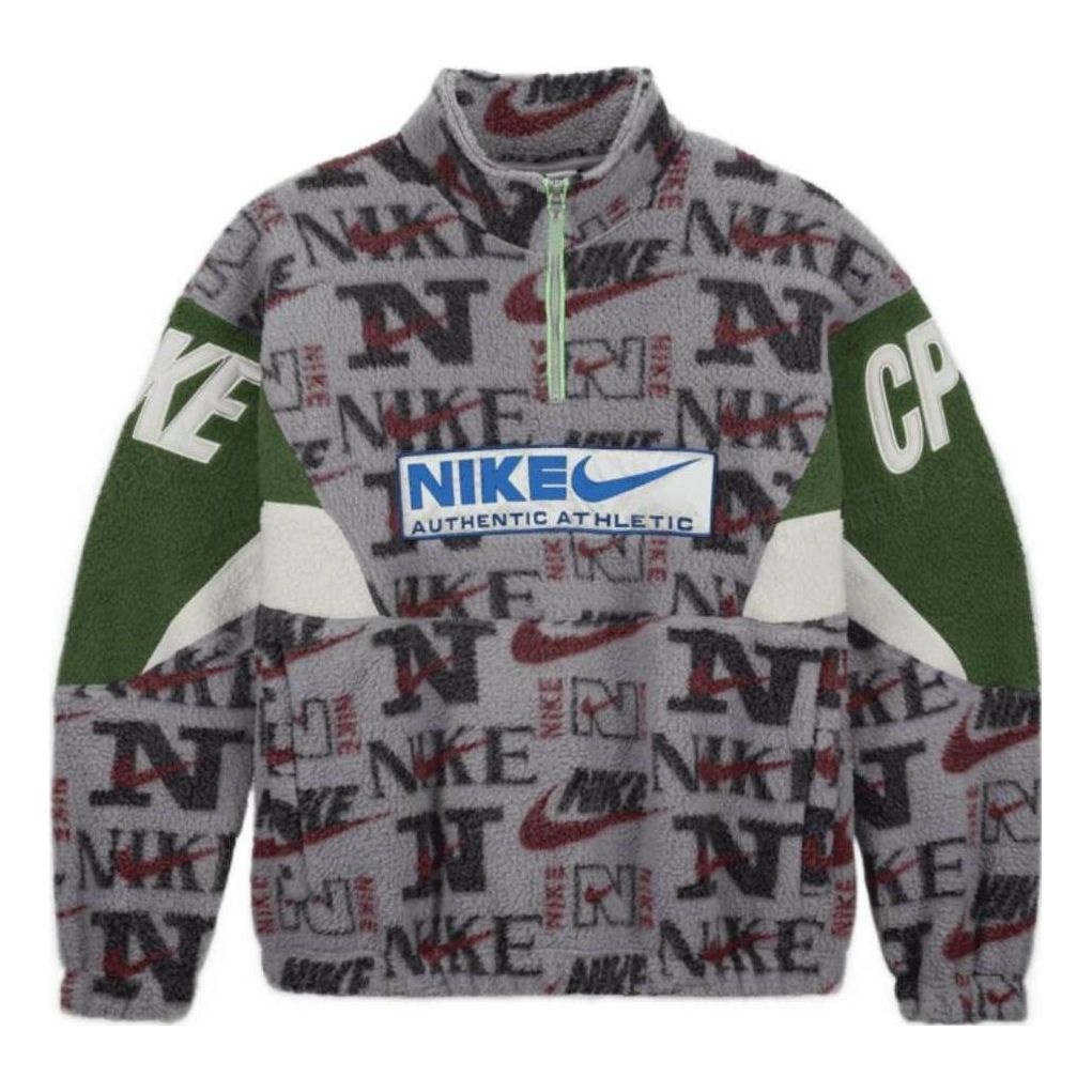 Nike Half-Zip logo fleece top 'Grey Green' DM4961-012 - 1
