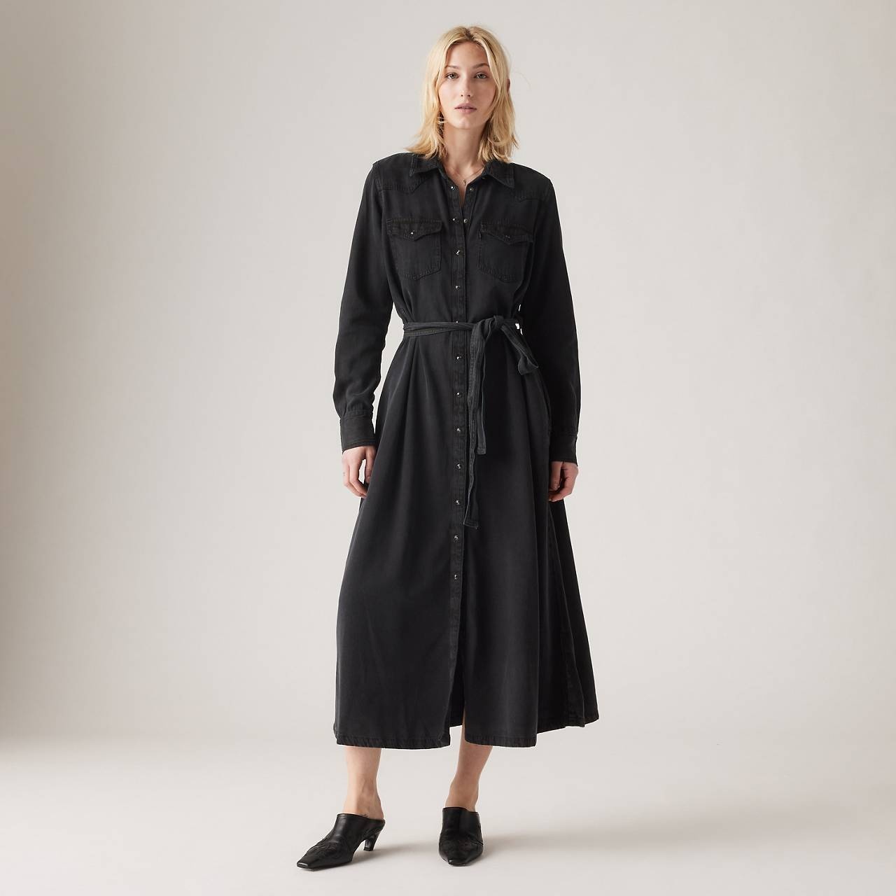 QUINNEY DENIM DRESS - 2